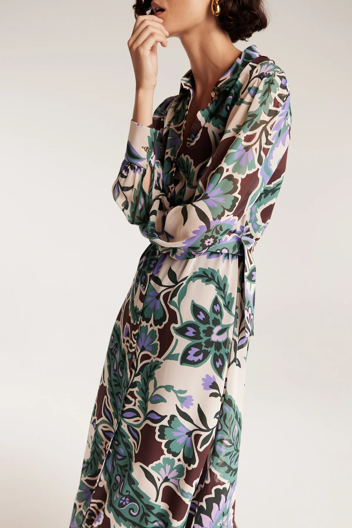 Ines Silk Shirtmaker Dress - Paisley - Image 7