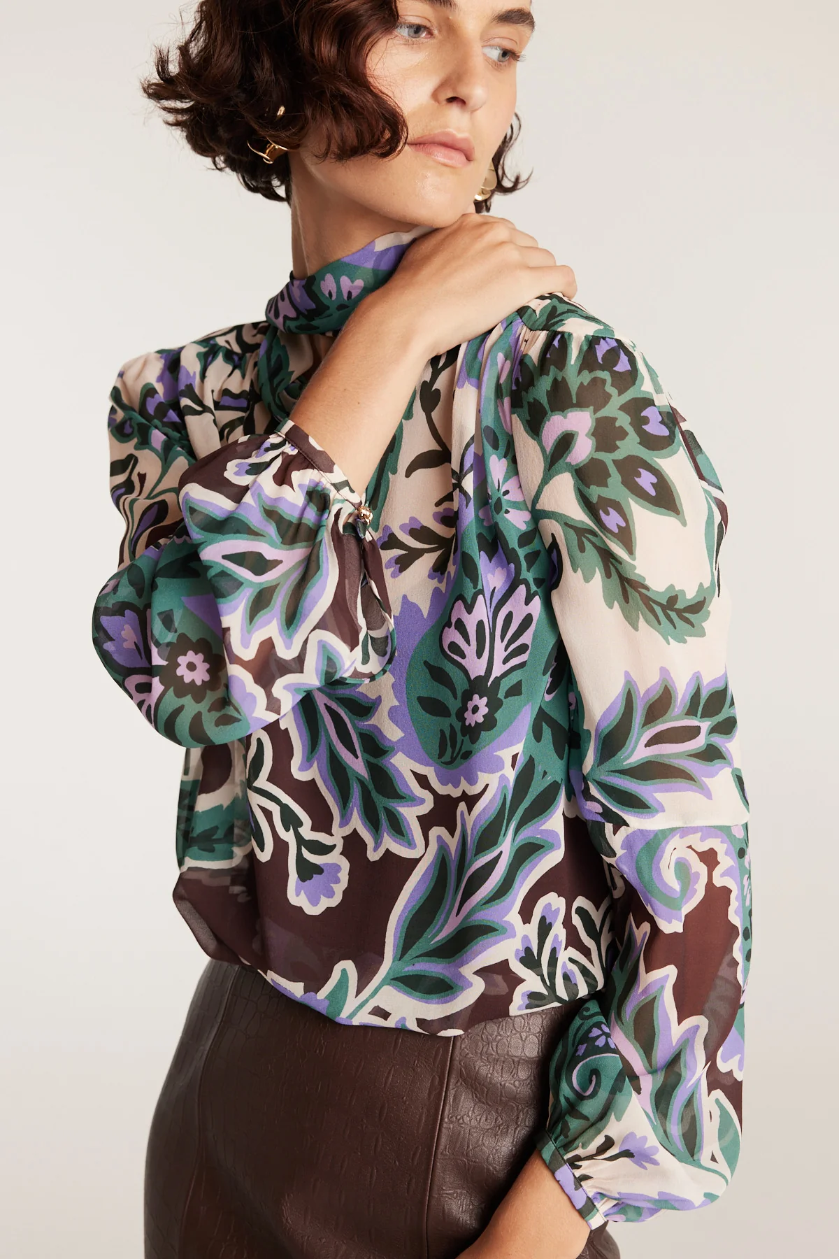Ines Silk Top - Paisley - Image 7