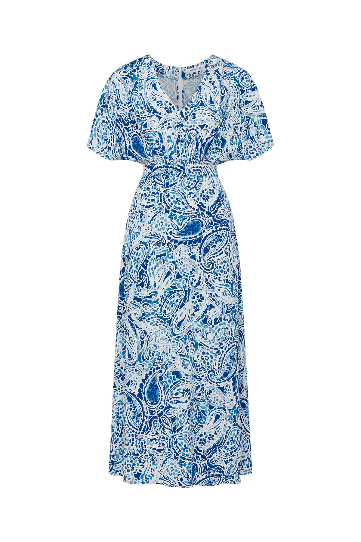 Iris Silk Dress - Blue Print - Image 3