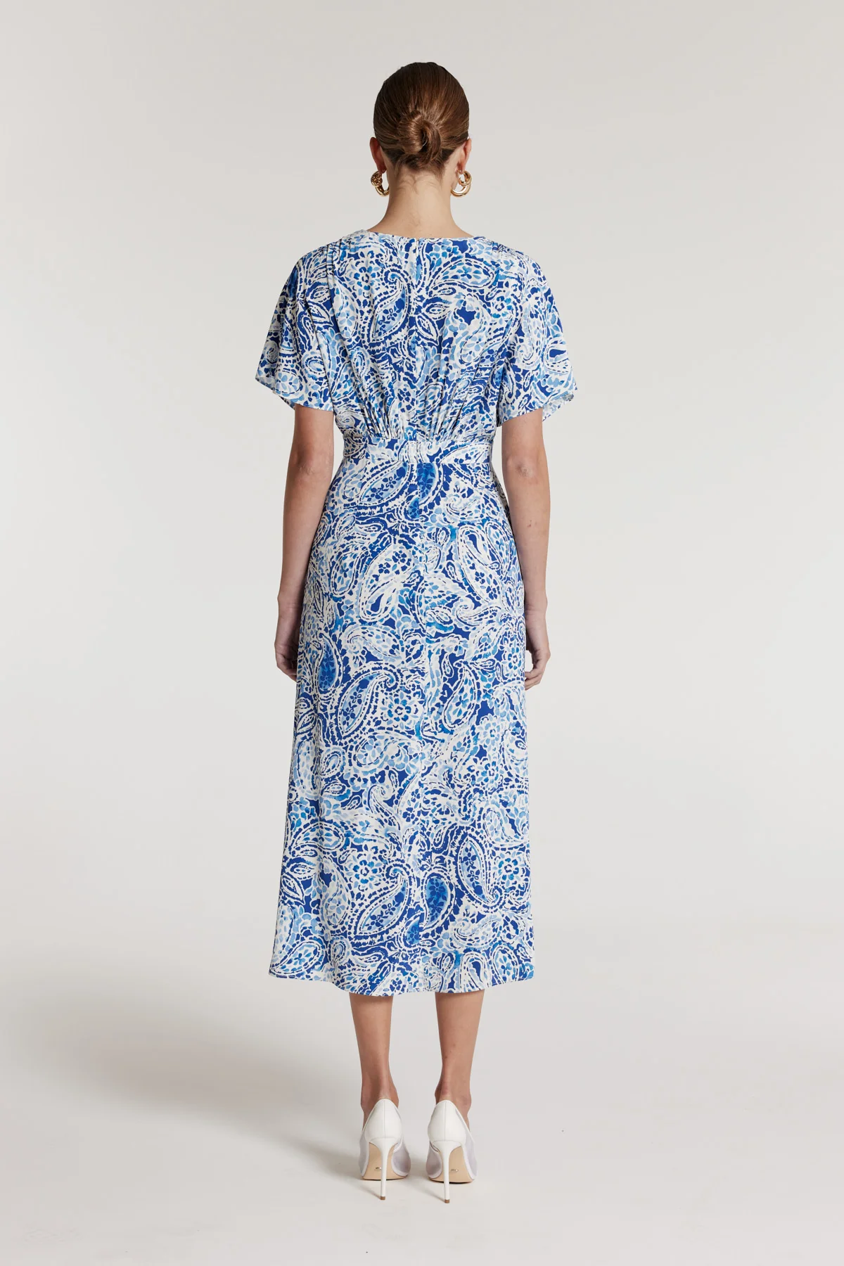 Iris Silk Dress - Blue Print - Image 5