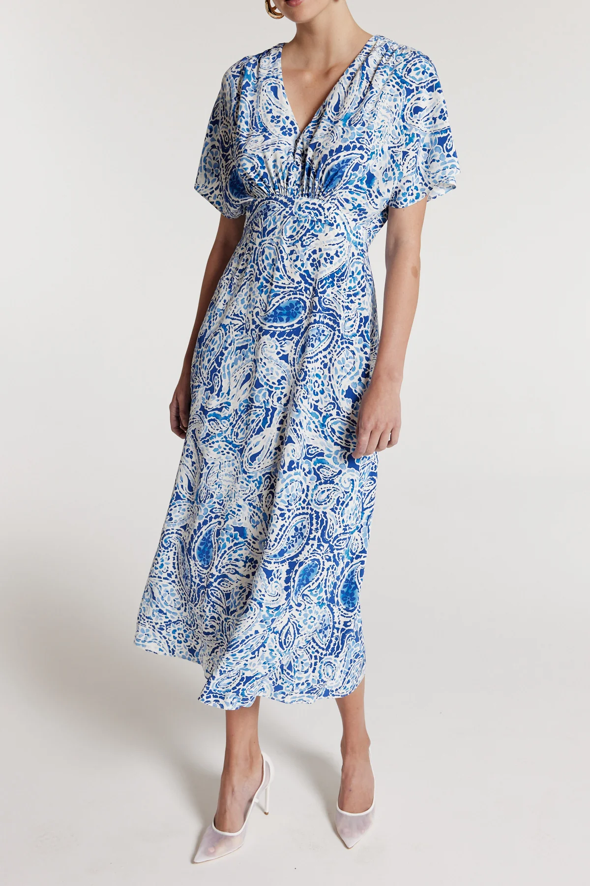 Iris Silk Dress - Blue Print - Image 6