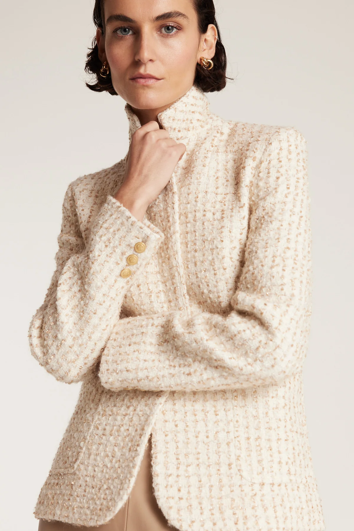 Italian Texture Jacket - Neutral - Image 5