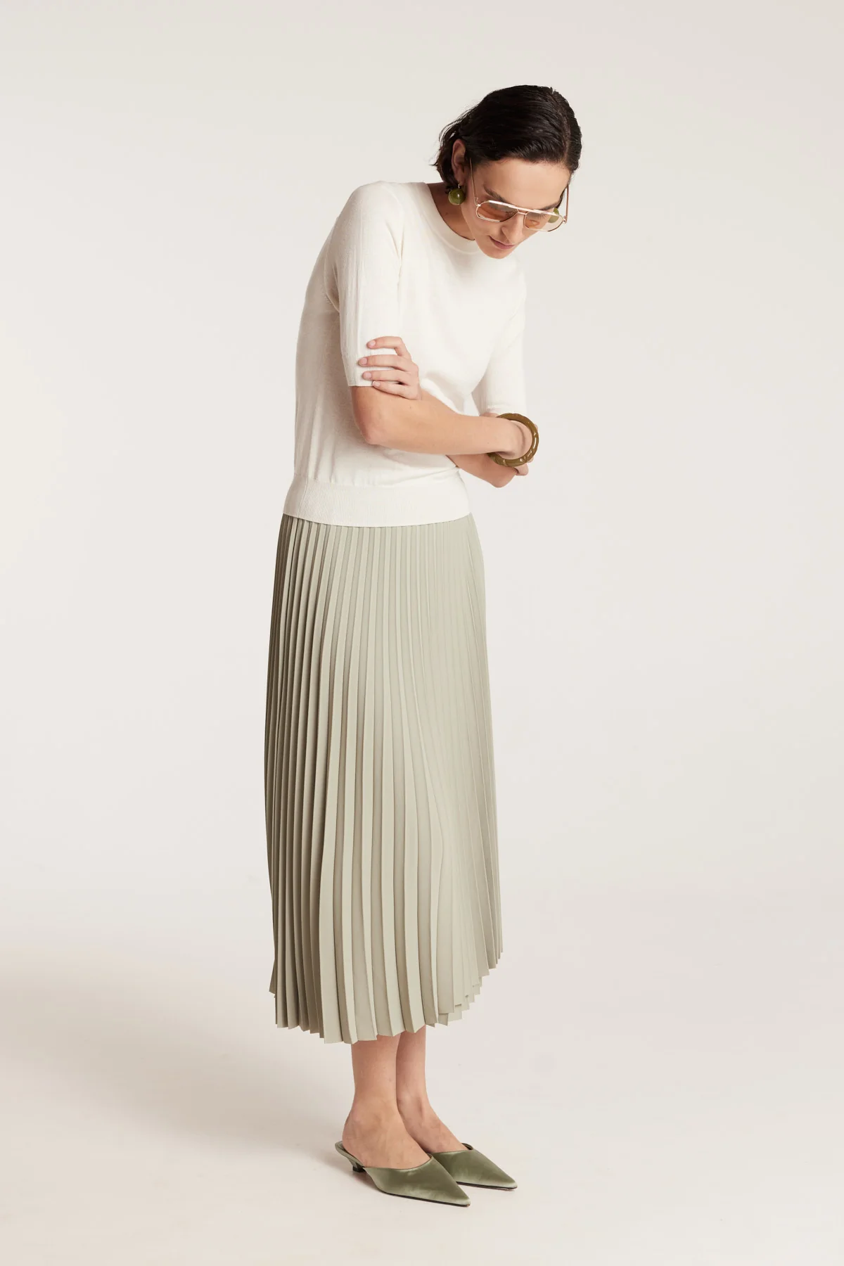 Silk Cashmere Knit Top - Ivory - Image 3