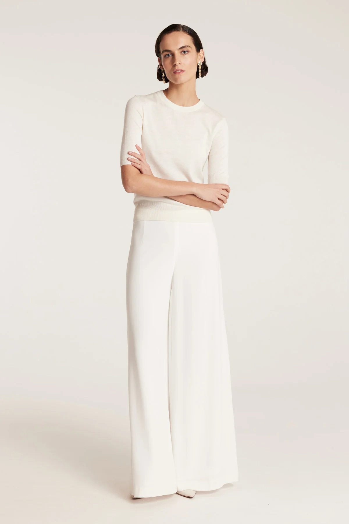Silk Cashmere Knit Top - Ivory - Image 8