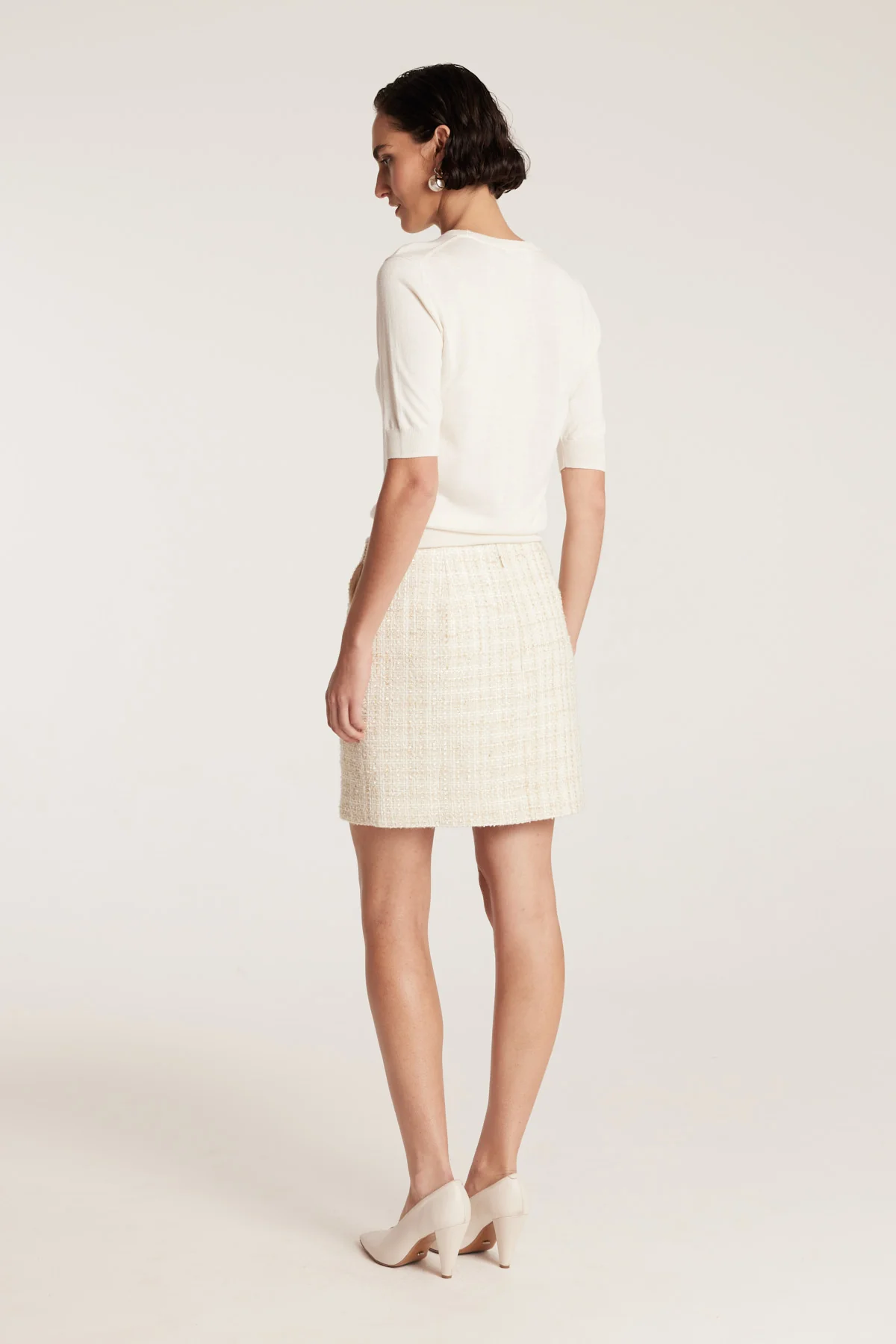 Tweed Skirt - Ivory/Gold - Image 4