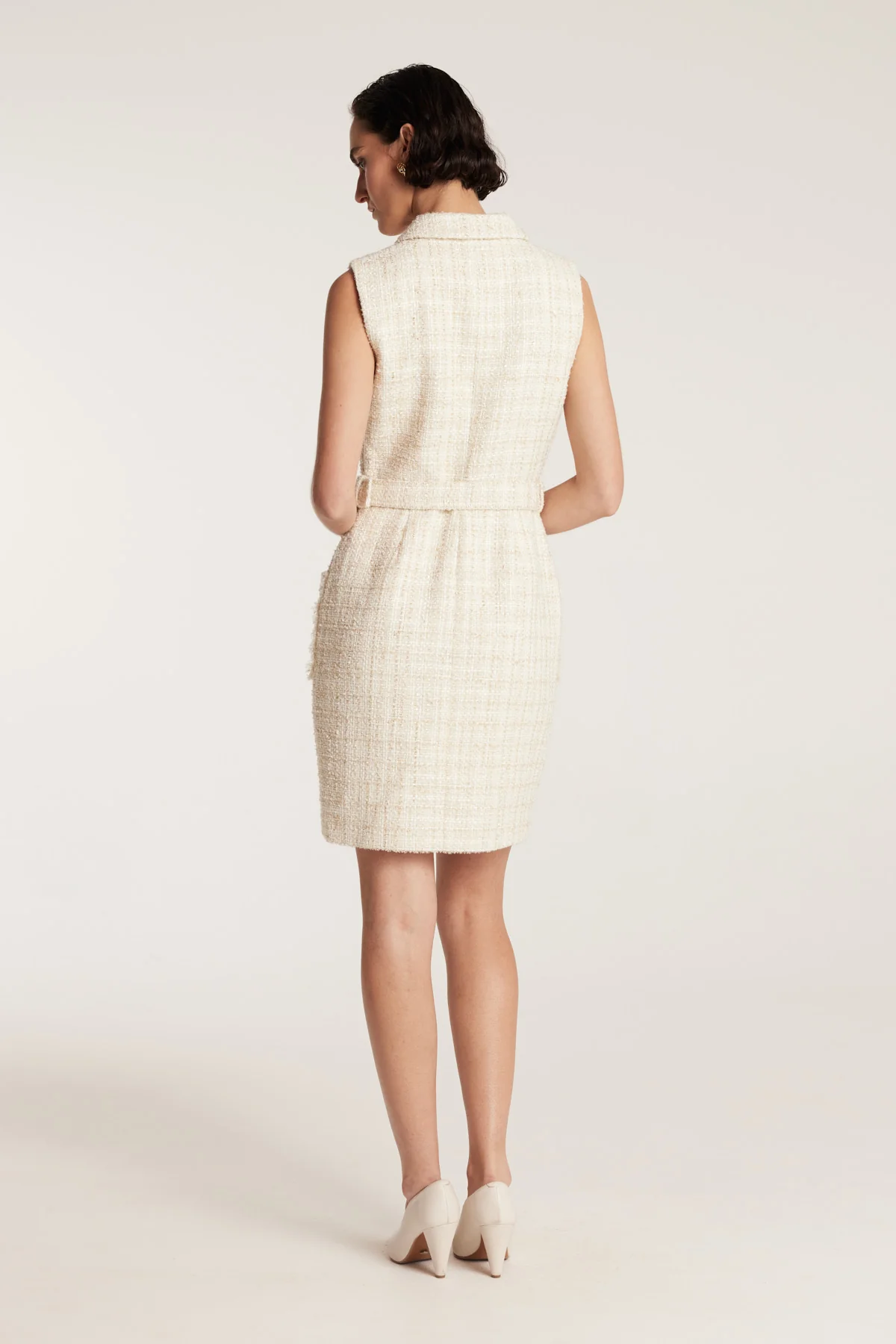 Tweed Dress - Ivory/Gold - Image 4