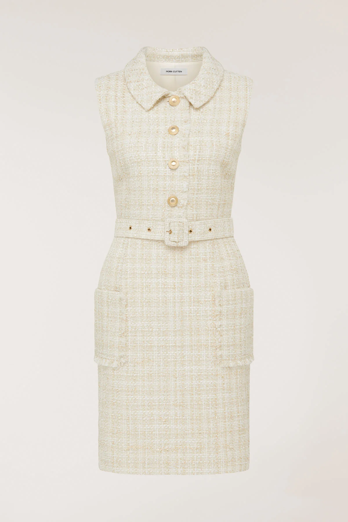 Tweed Dress - Ivory/Gold - Image 6