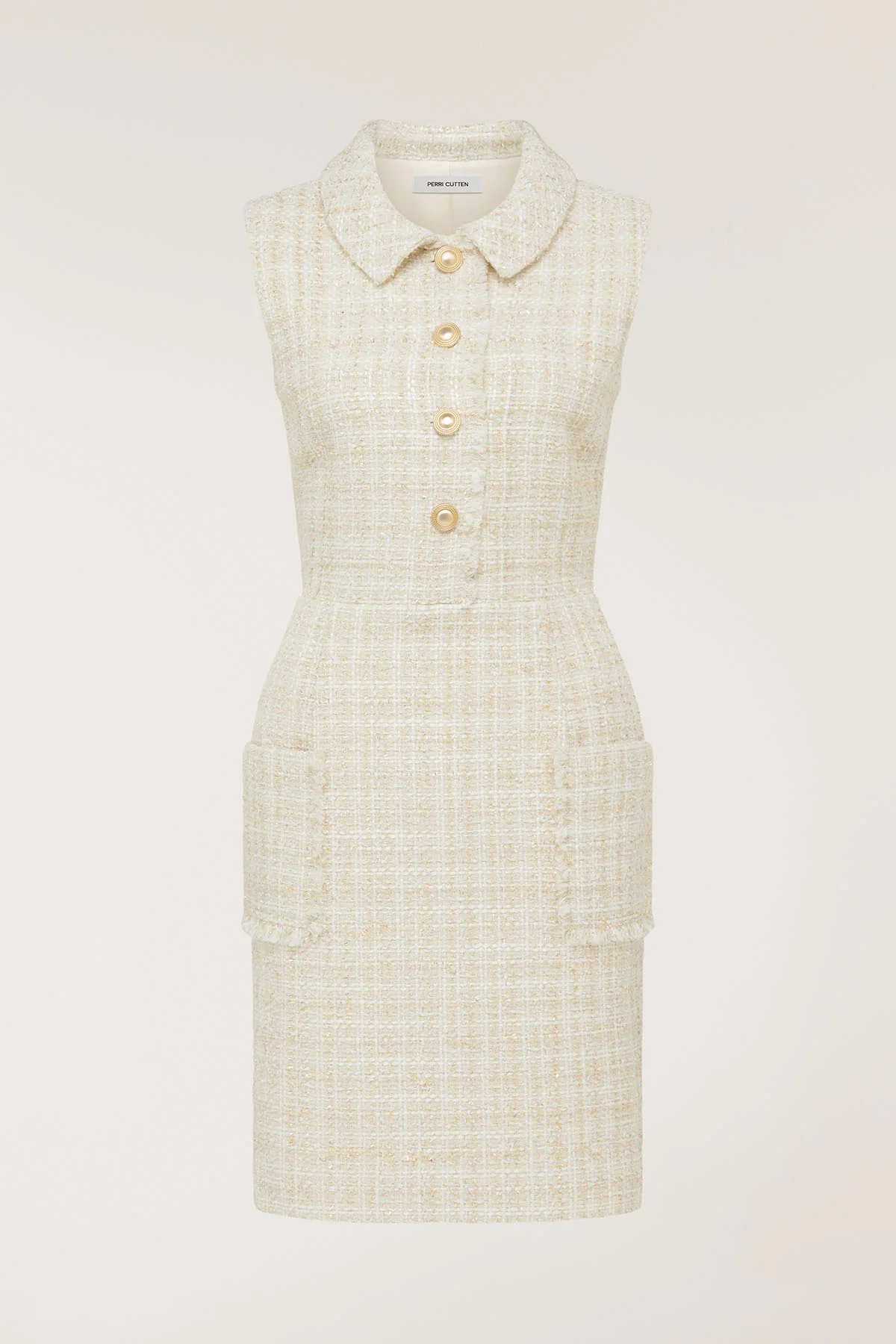 Tweed Dress - Ivory/Gold - Image 8
