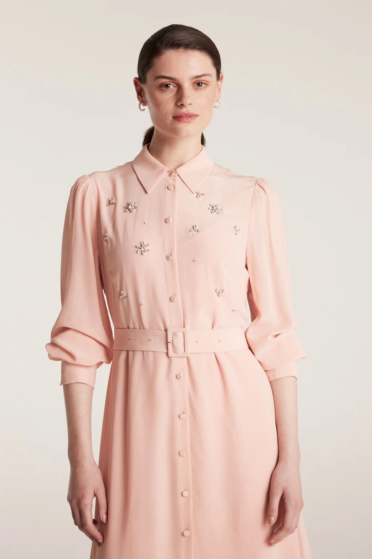 Jewelled Silk Dress - Pink - Image 5