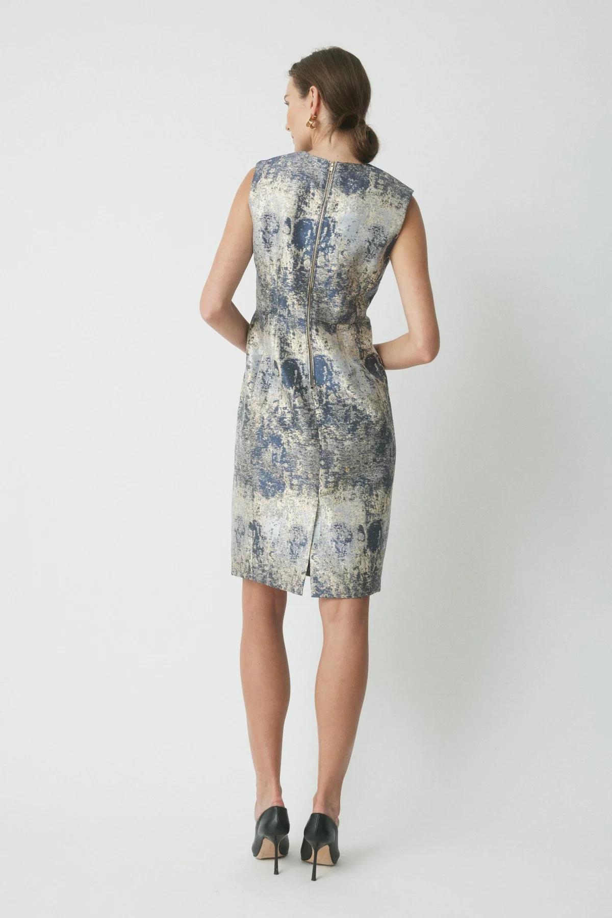 Kaia Evening Dress - Slate Brocade - Image 4