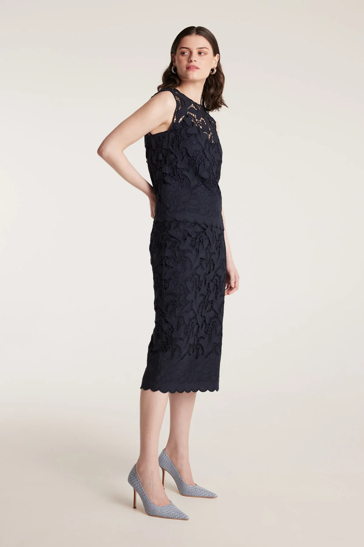Lace Skirt - Navy - Image 3
