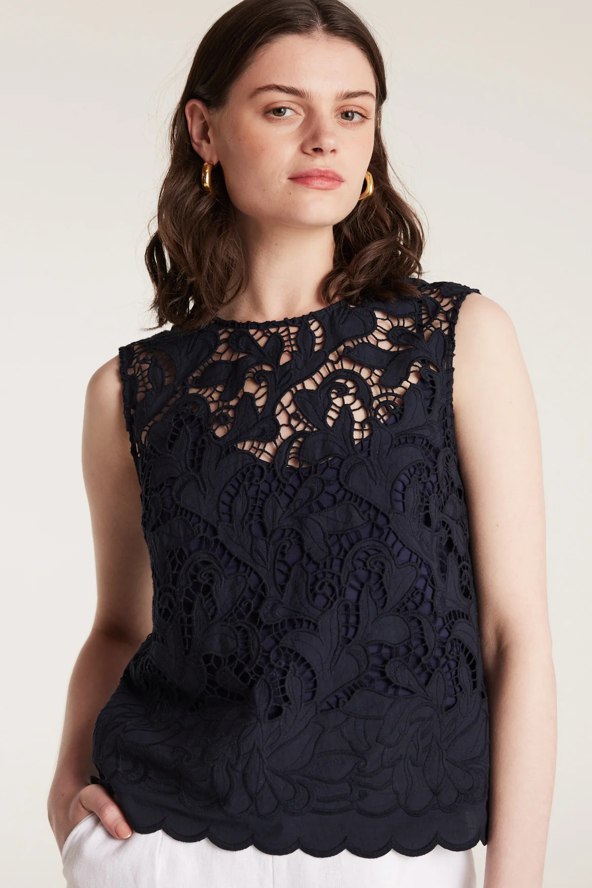 Lace Top - Navy - Image 7