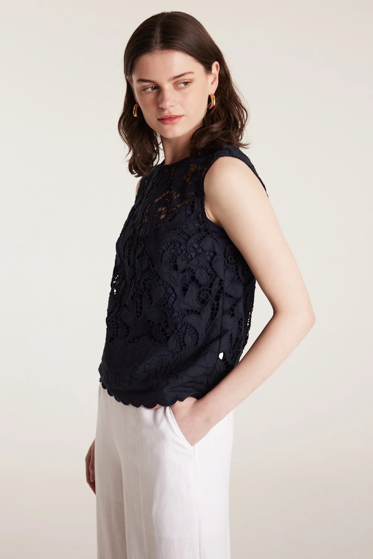 Lace Top - Navy - Image 8