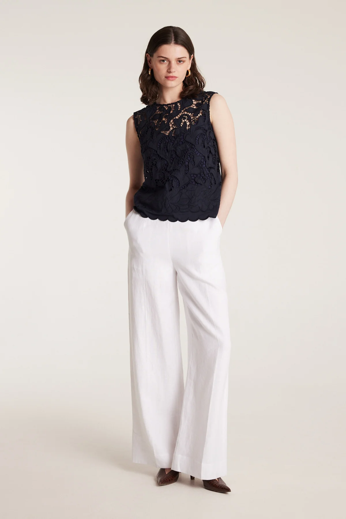 Lace Top - Navy - Image 9