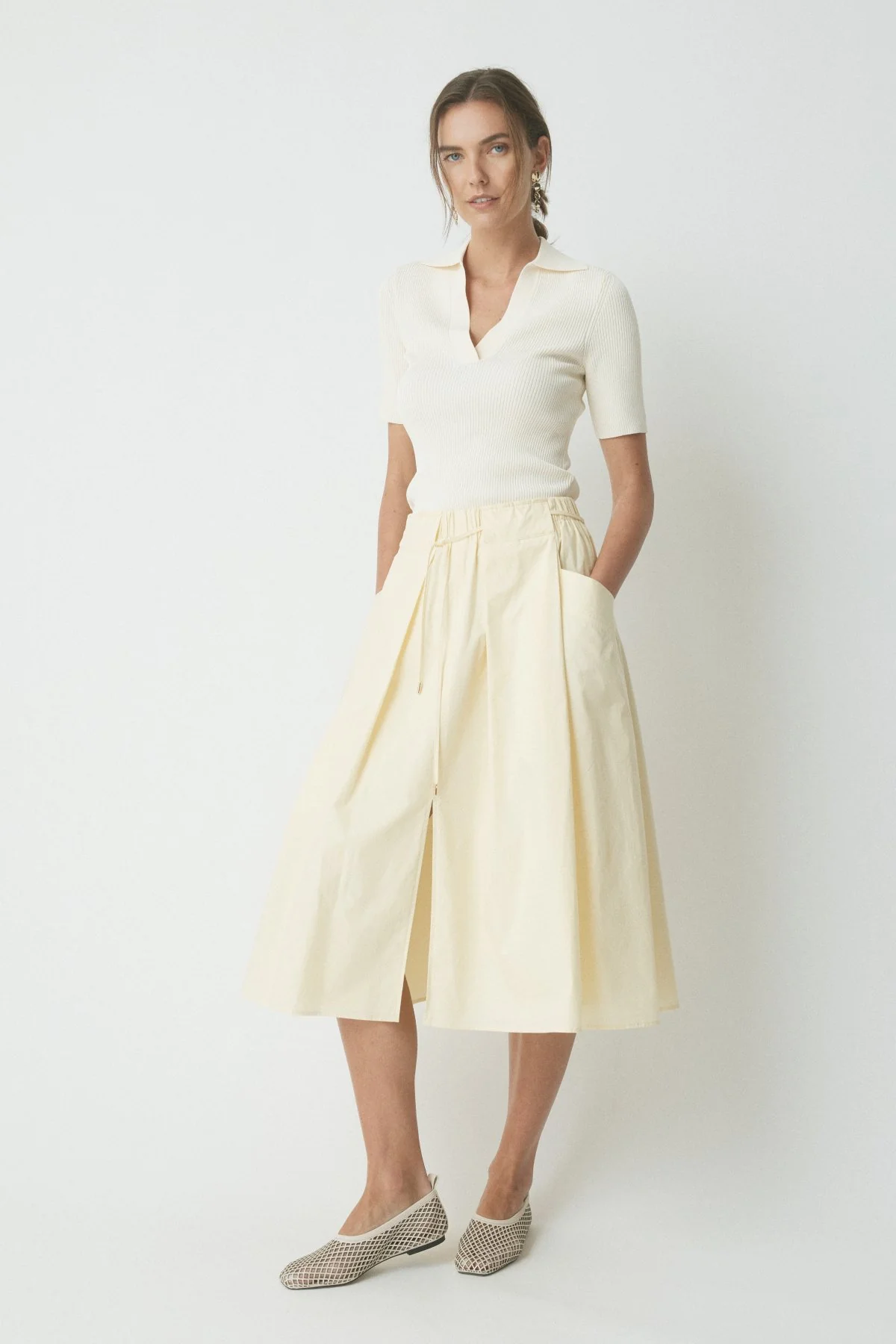 Lane Volume Skirt - Ecru - Image 3