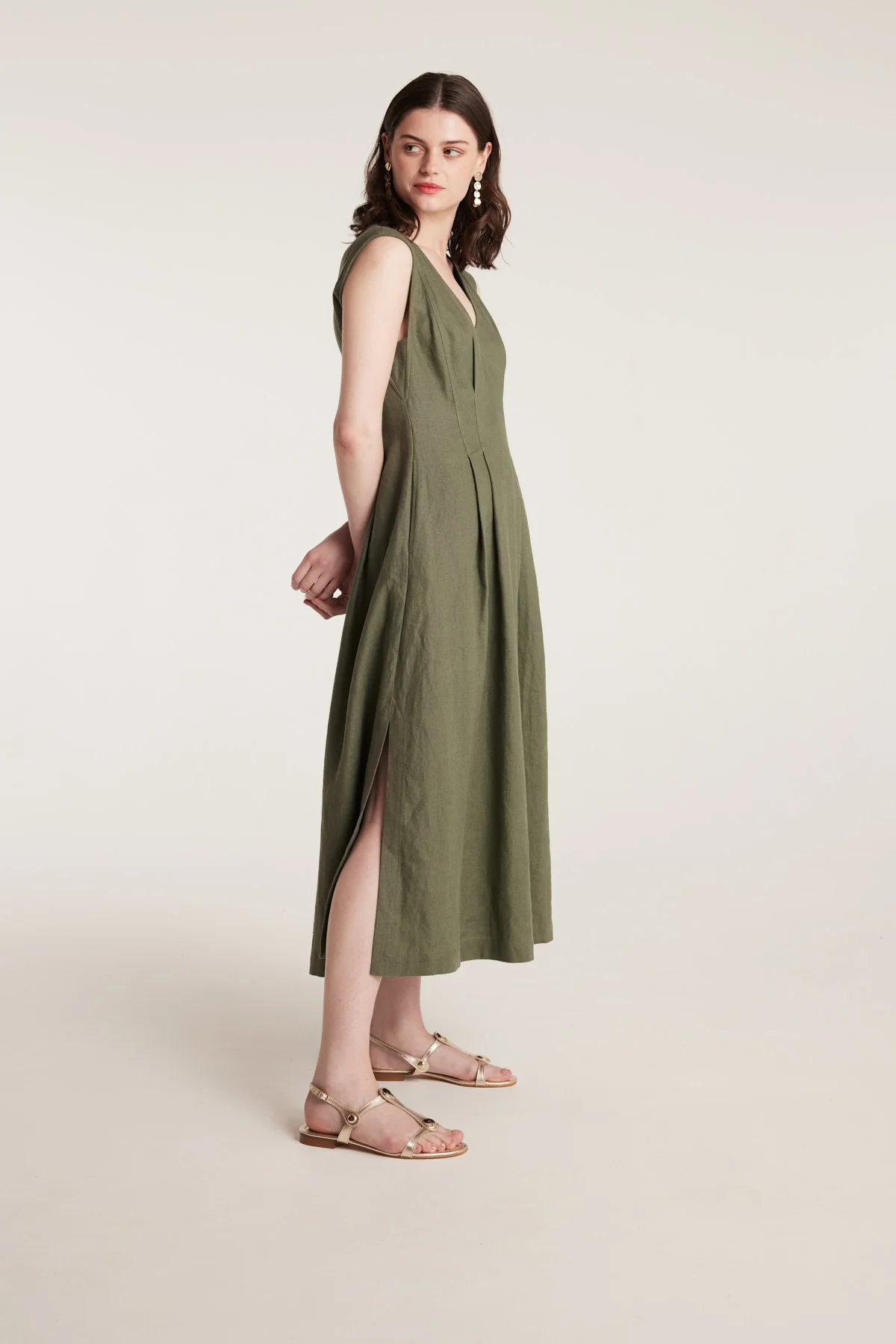 Lani Linen Dress - Leaf Green - Image 3