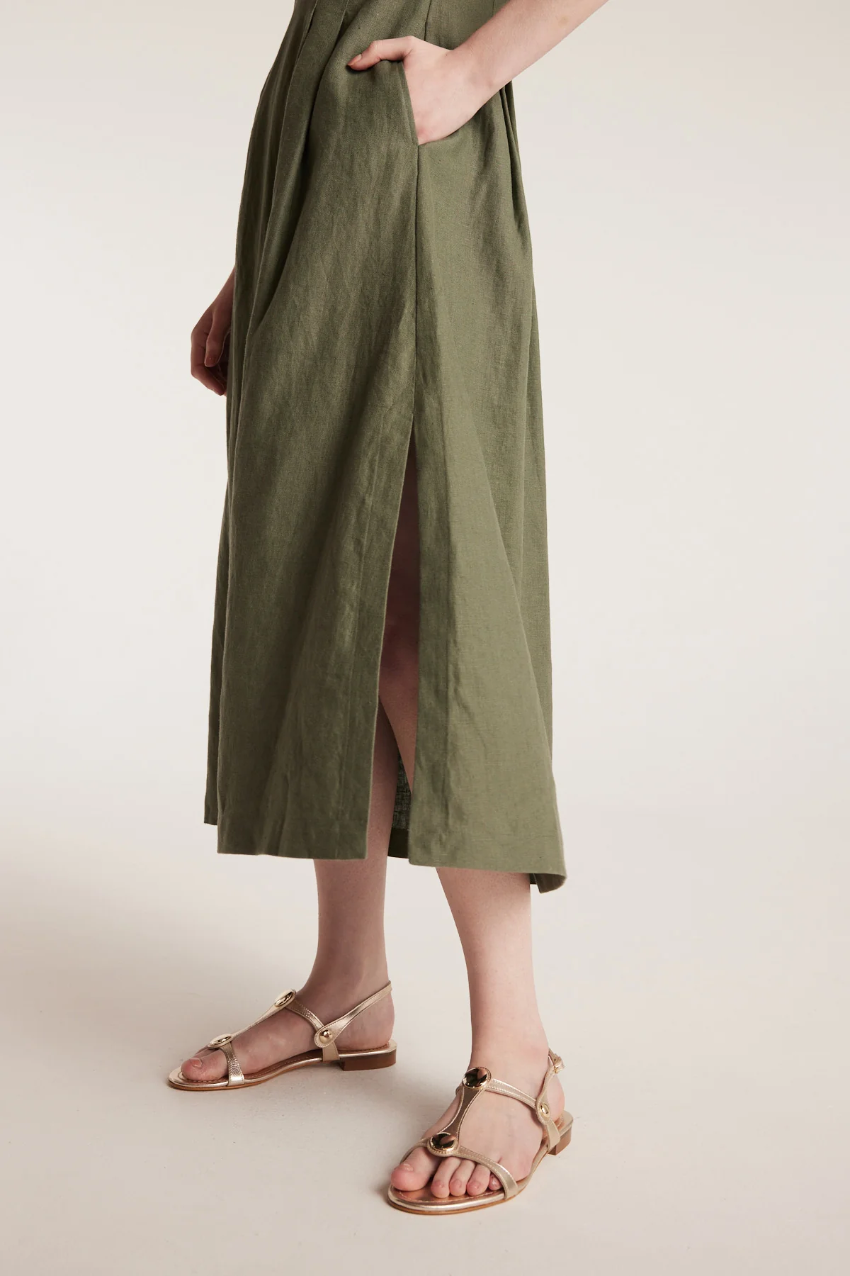 Lani Linen Dress - Leaf Green - Image 5