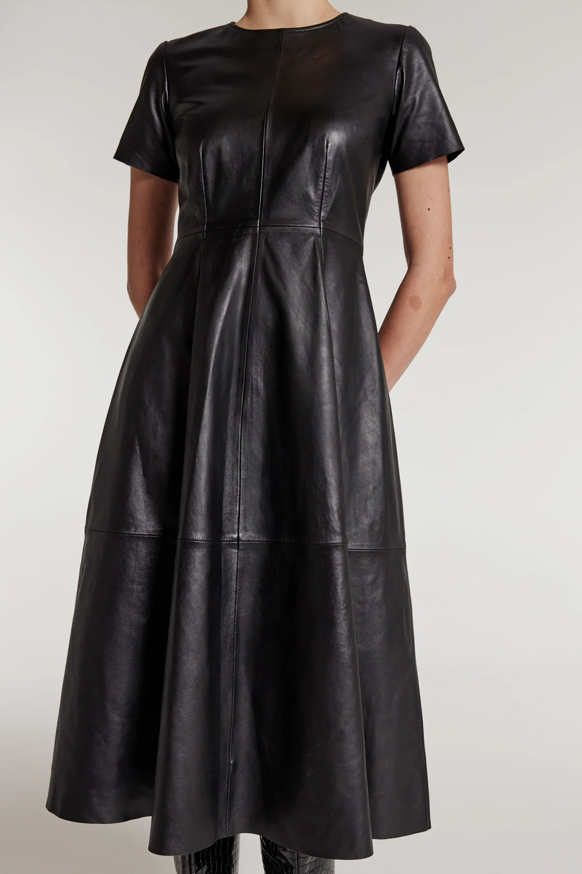 Leather Dress - Black - Image 6