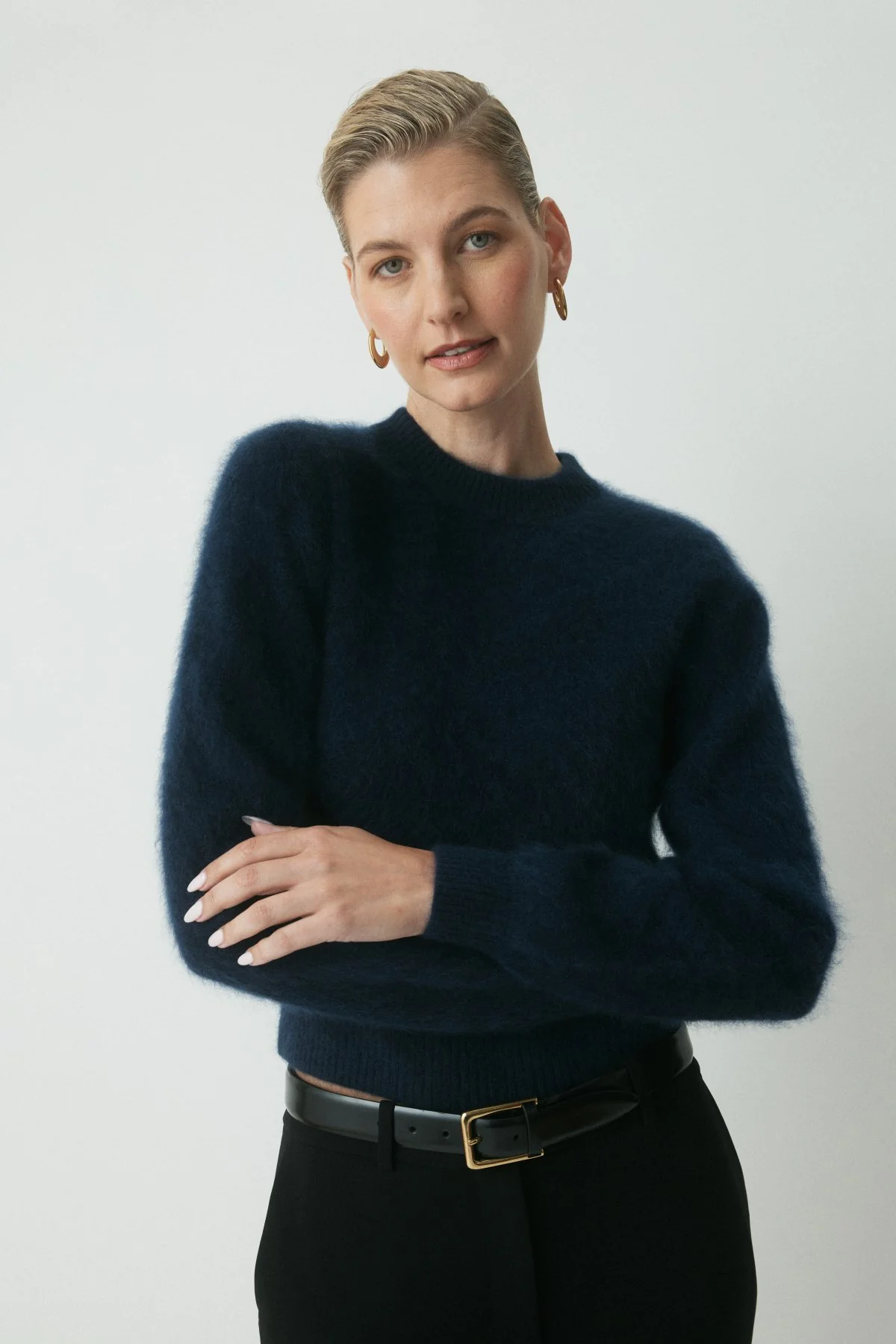 Lennon Cashmere Jumper - Navy - Image 5