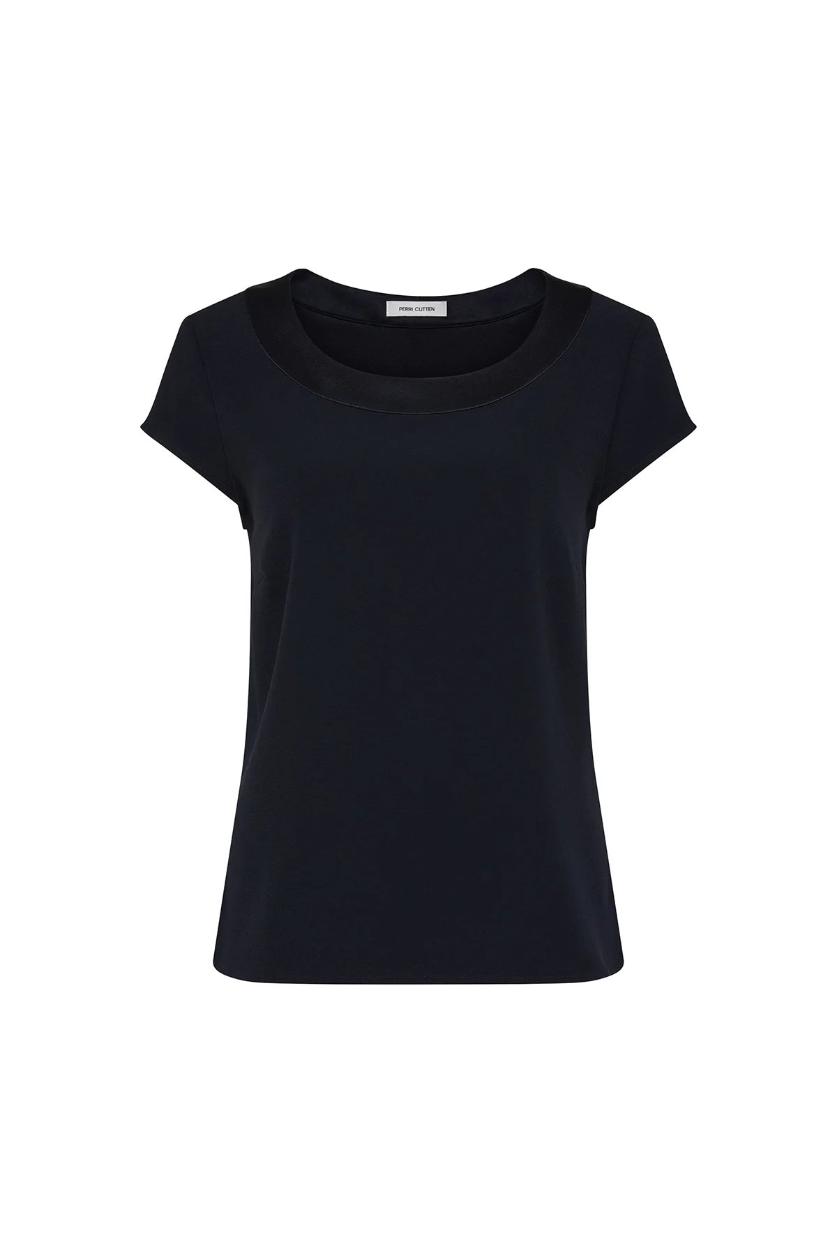 Lina Satin Trim Top - Navy - Image 3