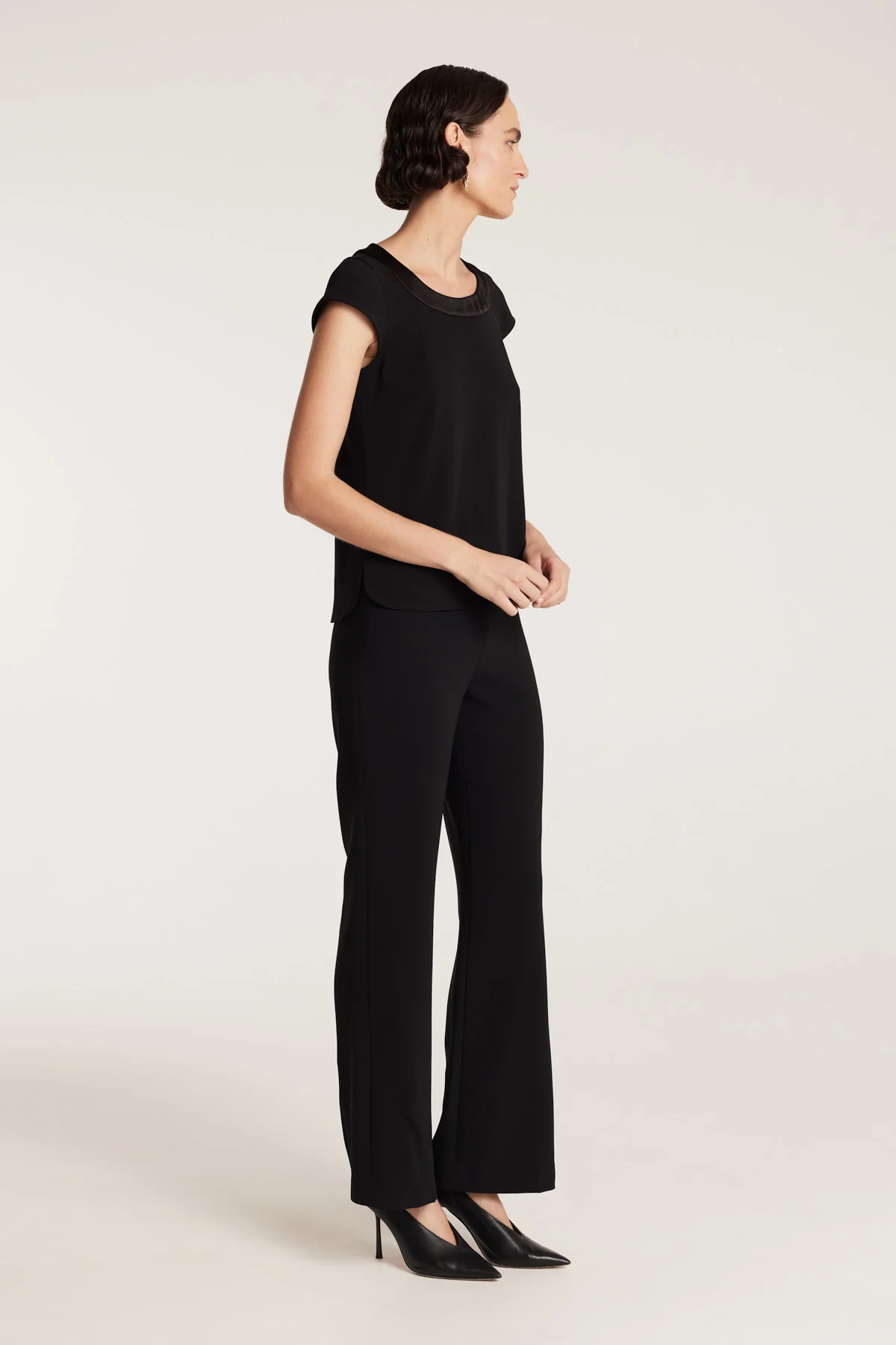 Lina Satin Trim Top - Black - Image 4