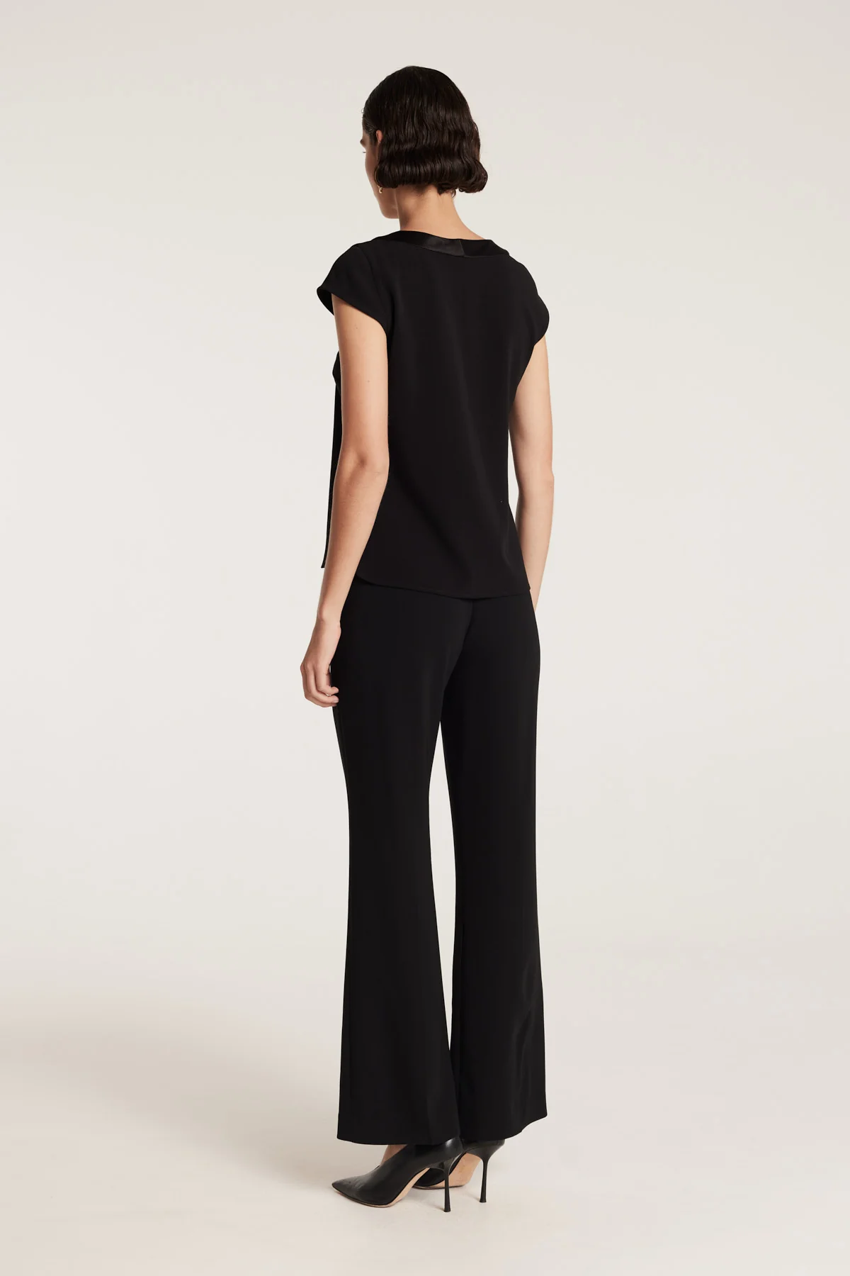 Lina Satin Trim Top - Black - Image 5