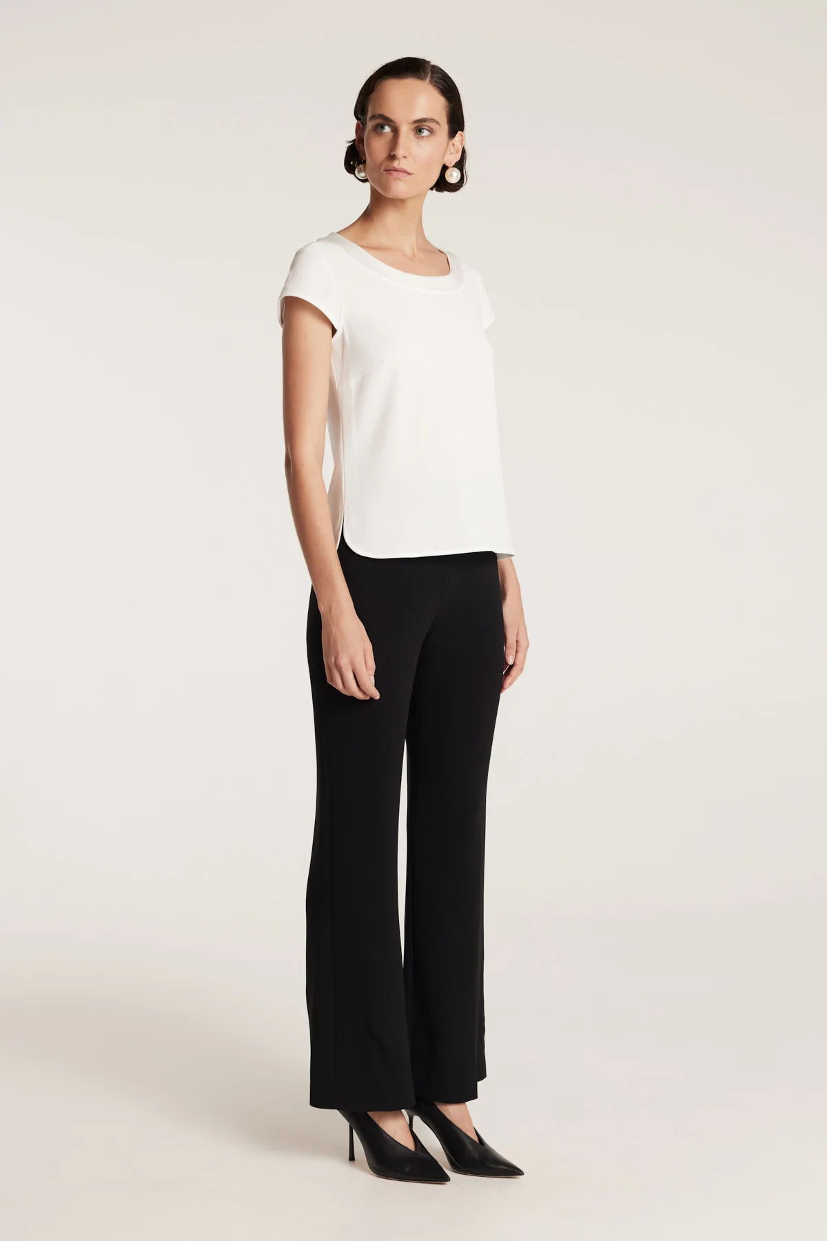 Lina Satin Trim Top - Ivory - Image 4