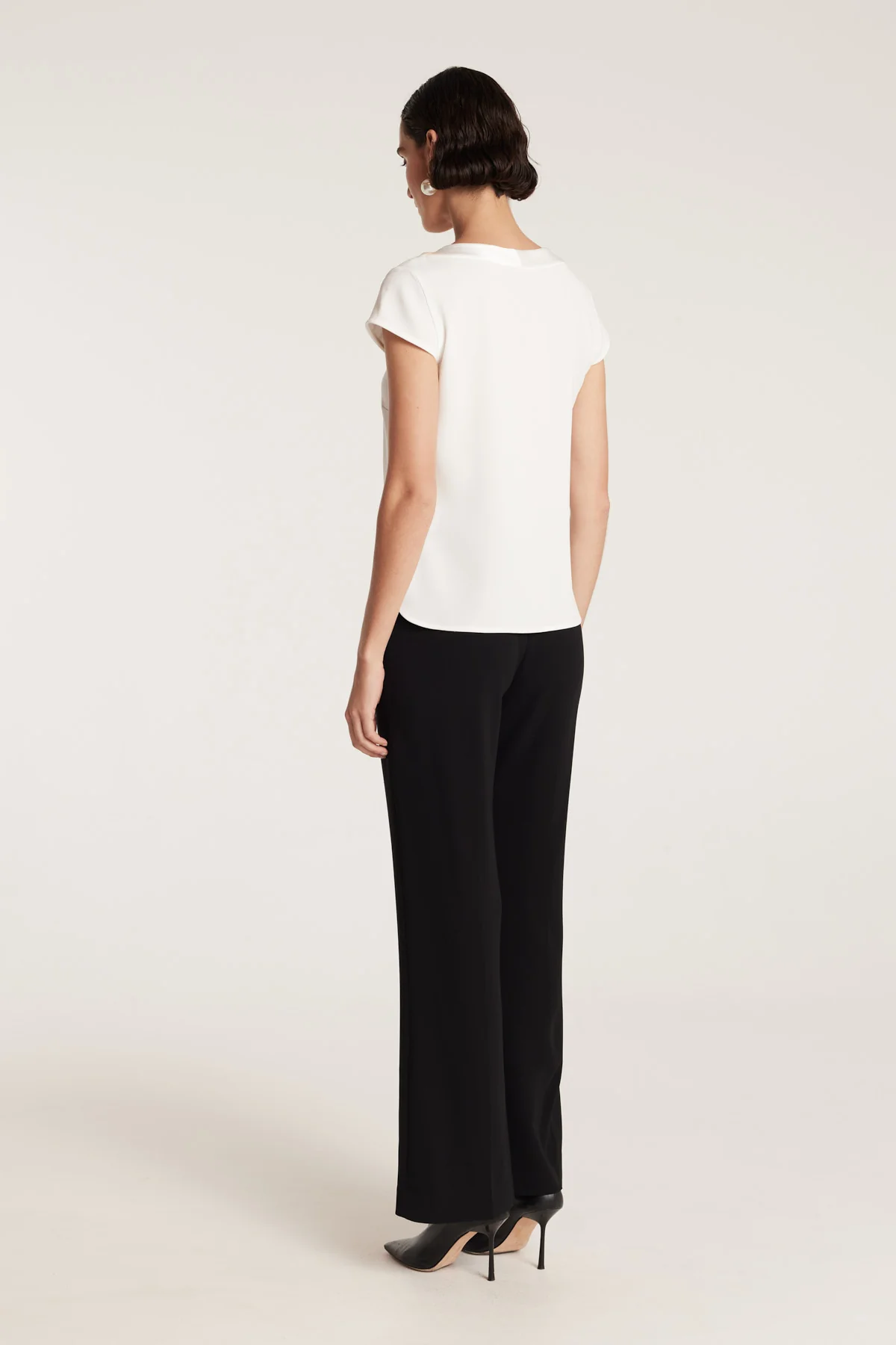 Lina Satin Trim Top - Ivory - Image 5