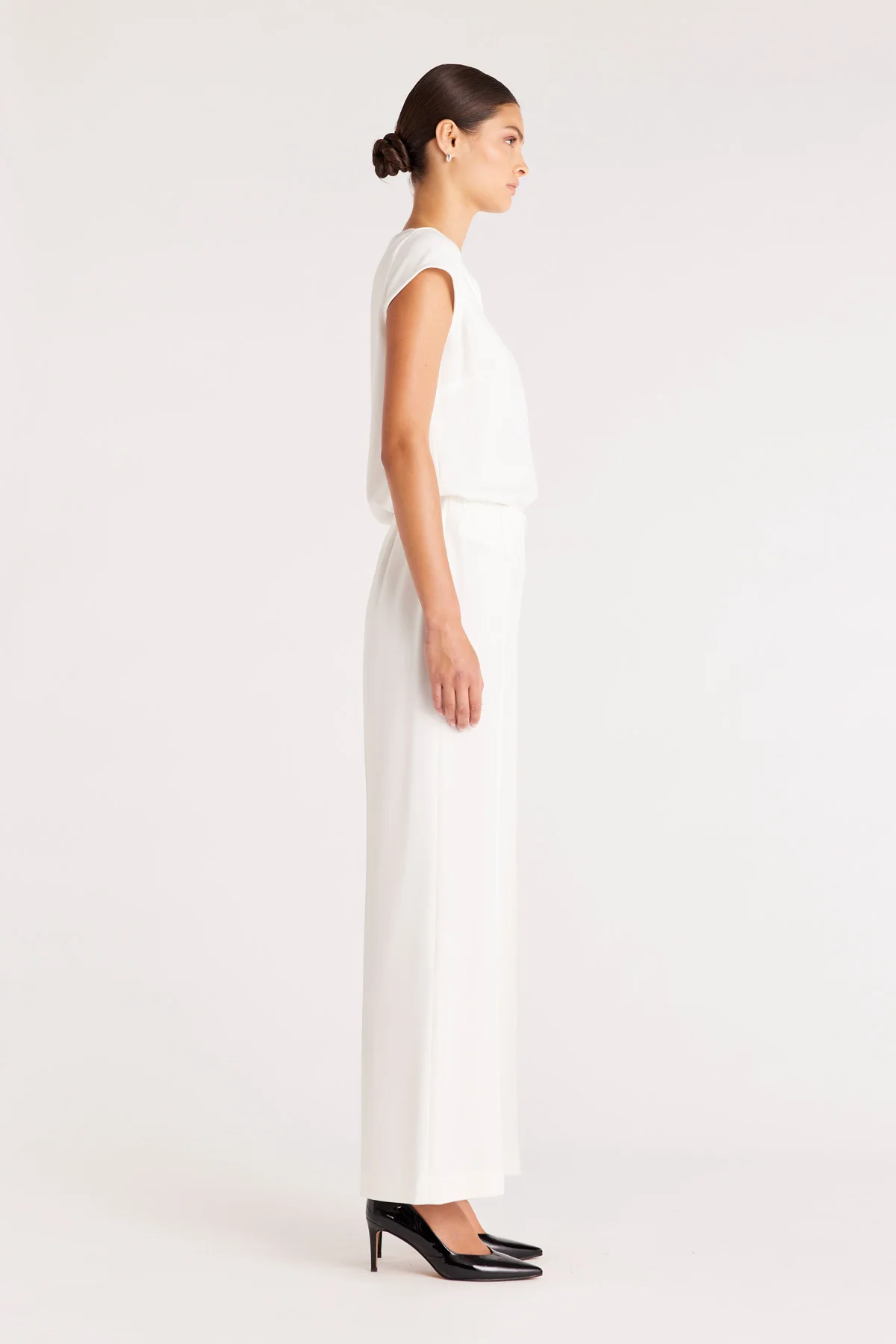 Lina Satin Trim Top - Ivory - Image 6