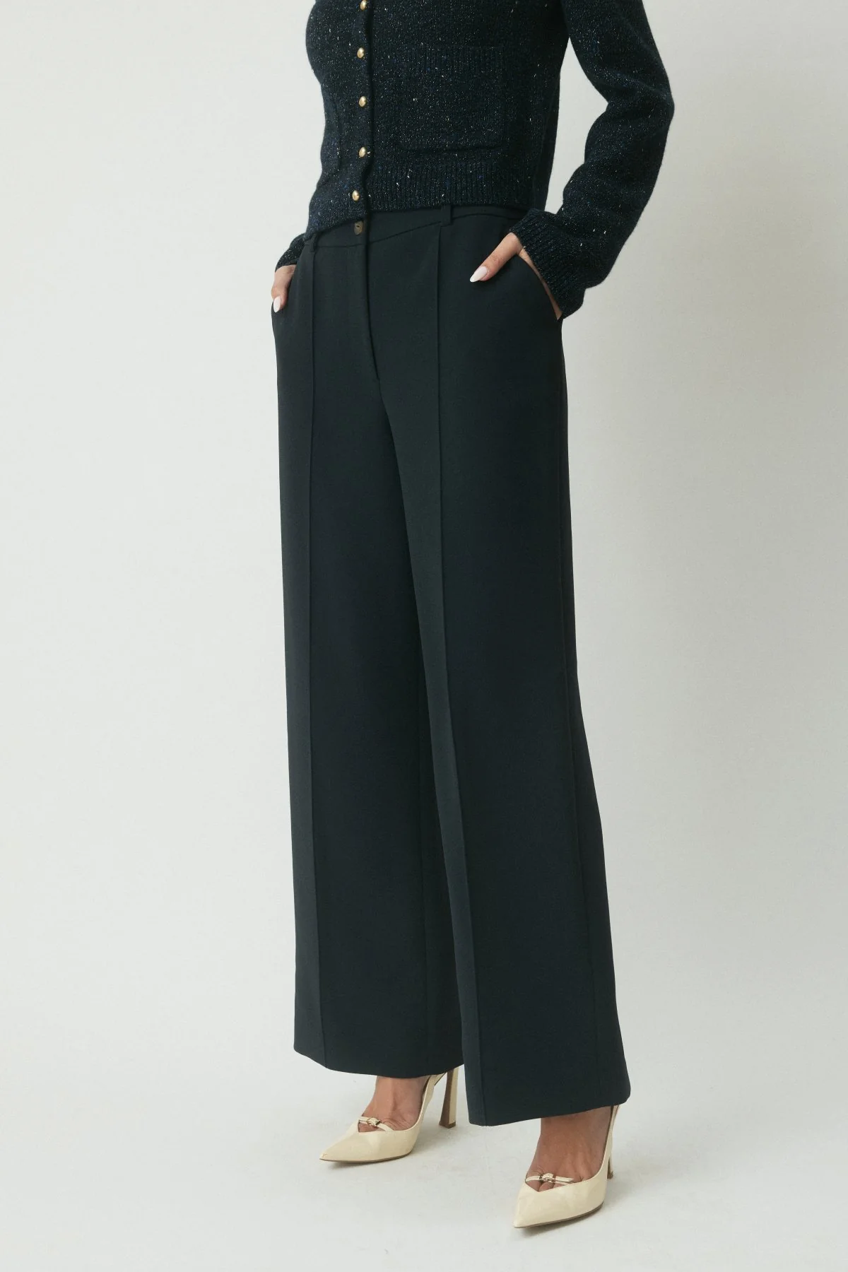 Lior Crepe Pant - Midnight - Image 5