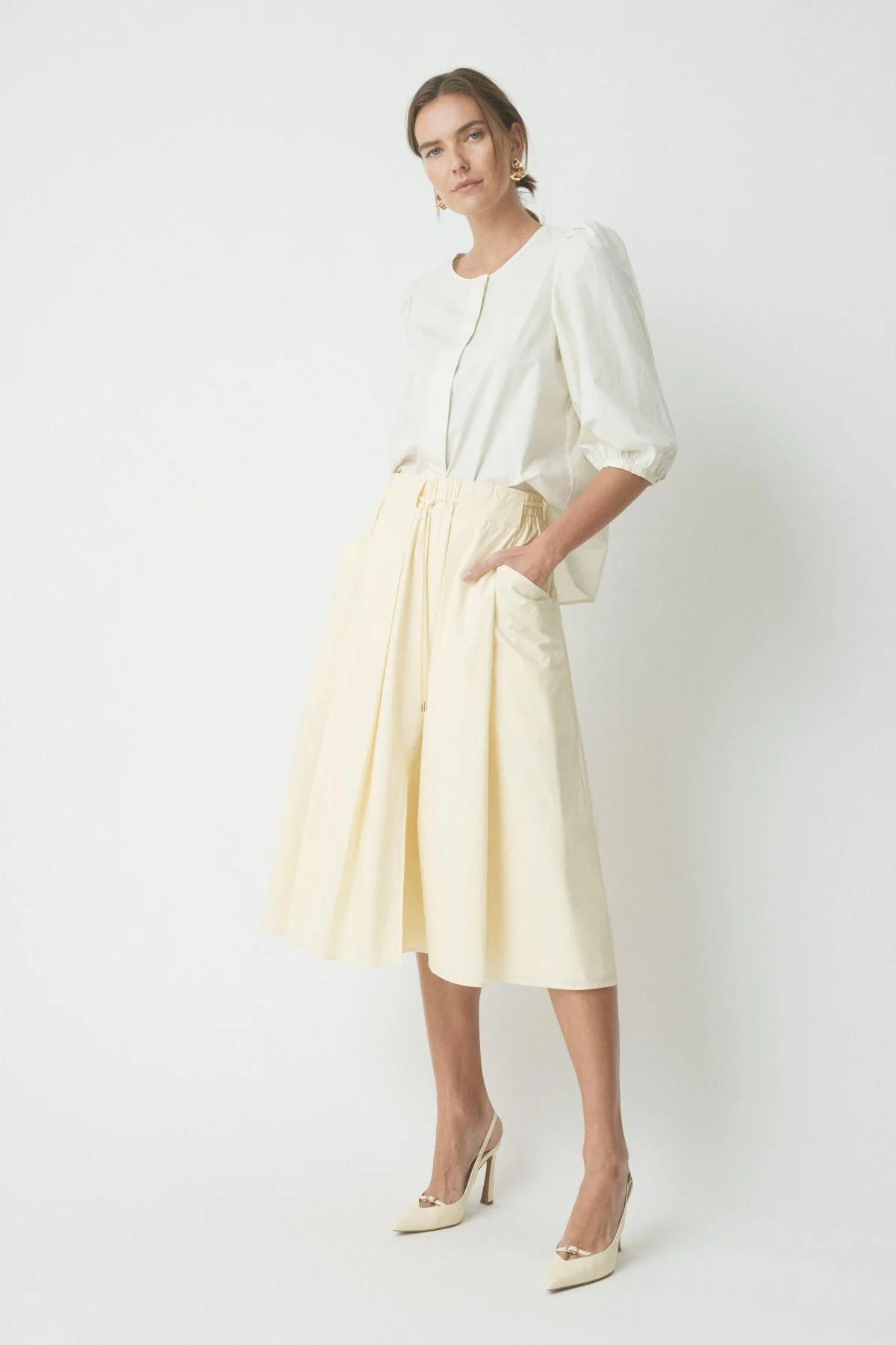 Lois Volume Shirt - Cream - Image 3