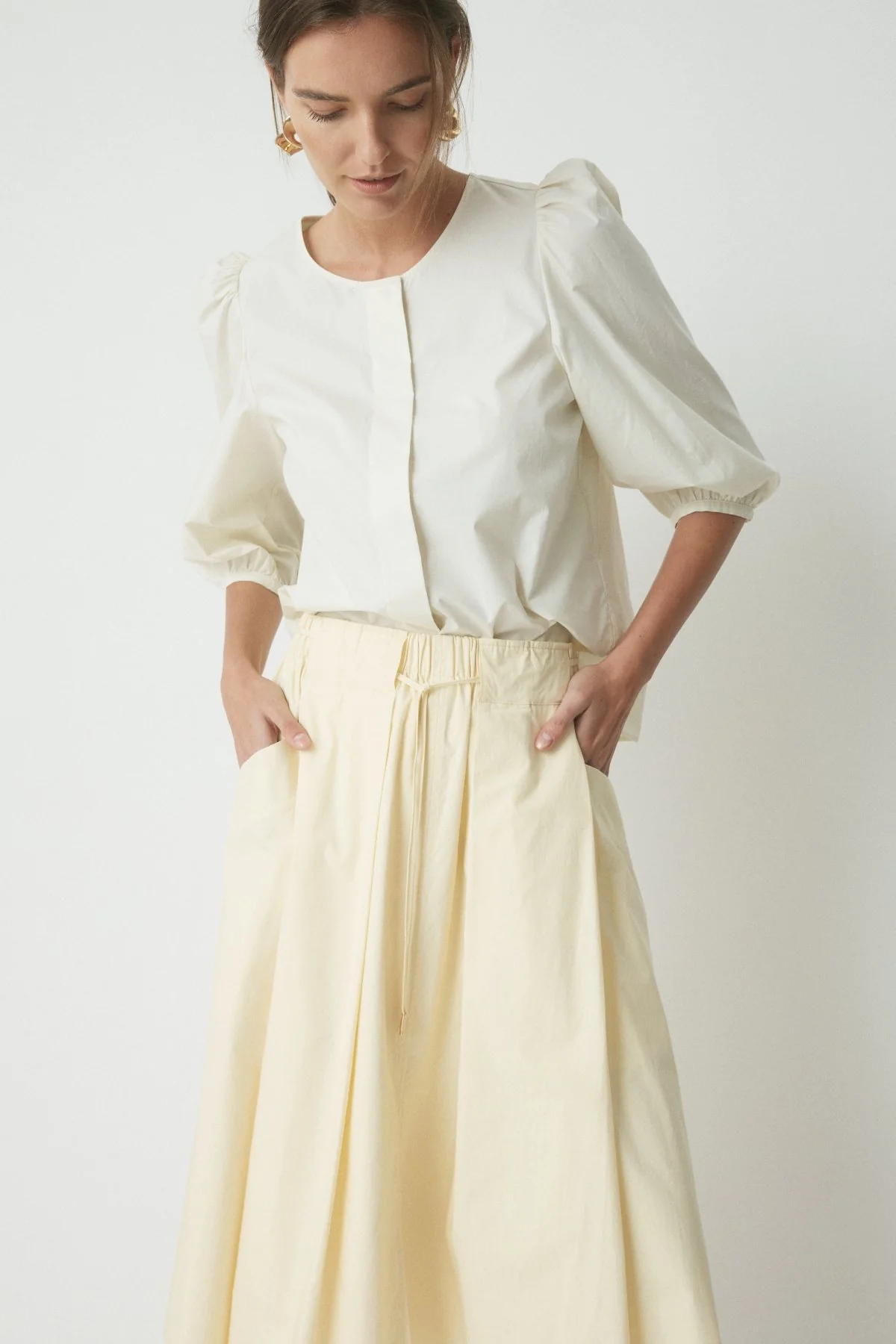 Lois Volume Shirt - Cream - Image 5