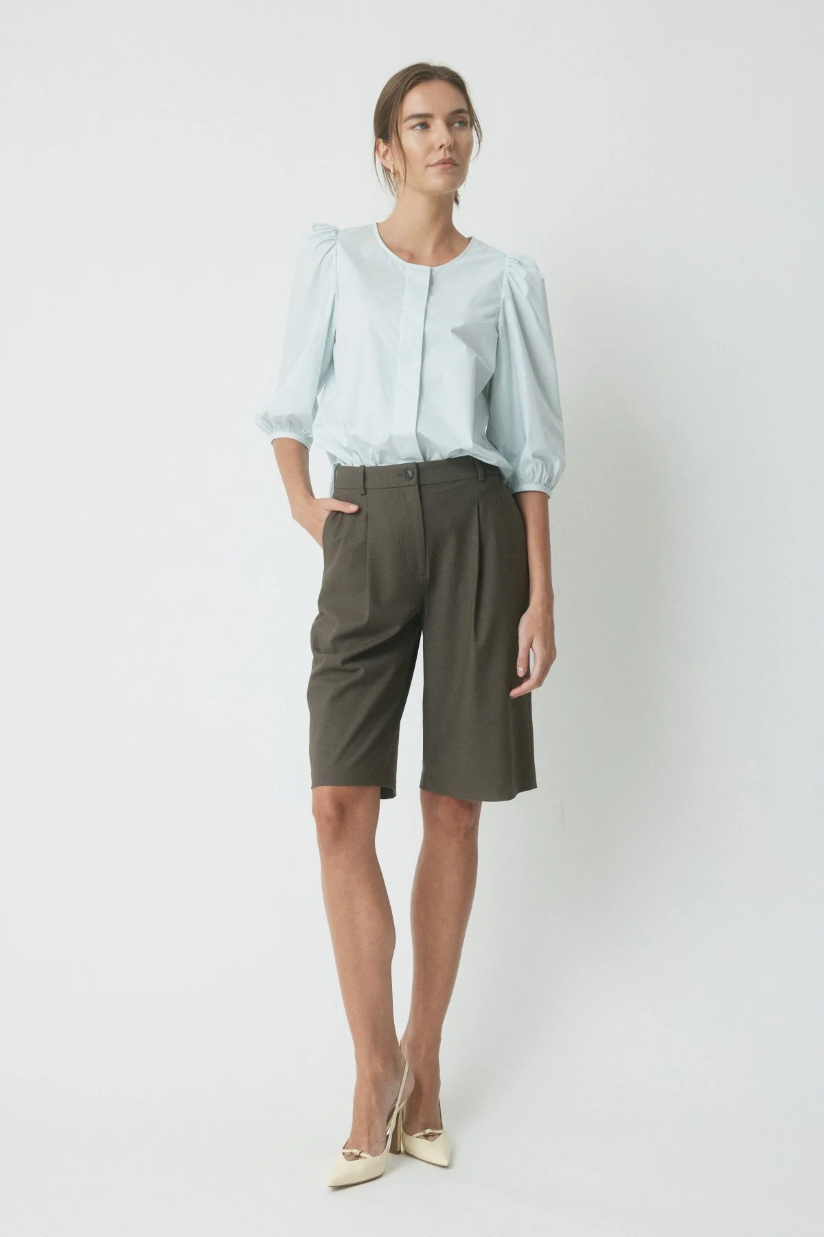 Lois Volume Shirt - Ice Flow