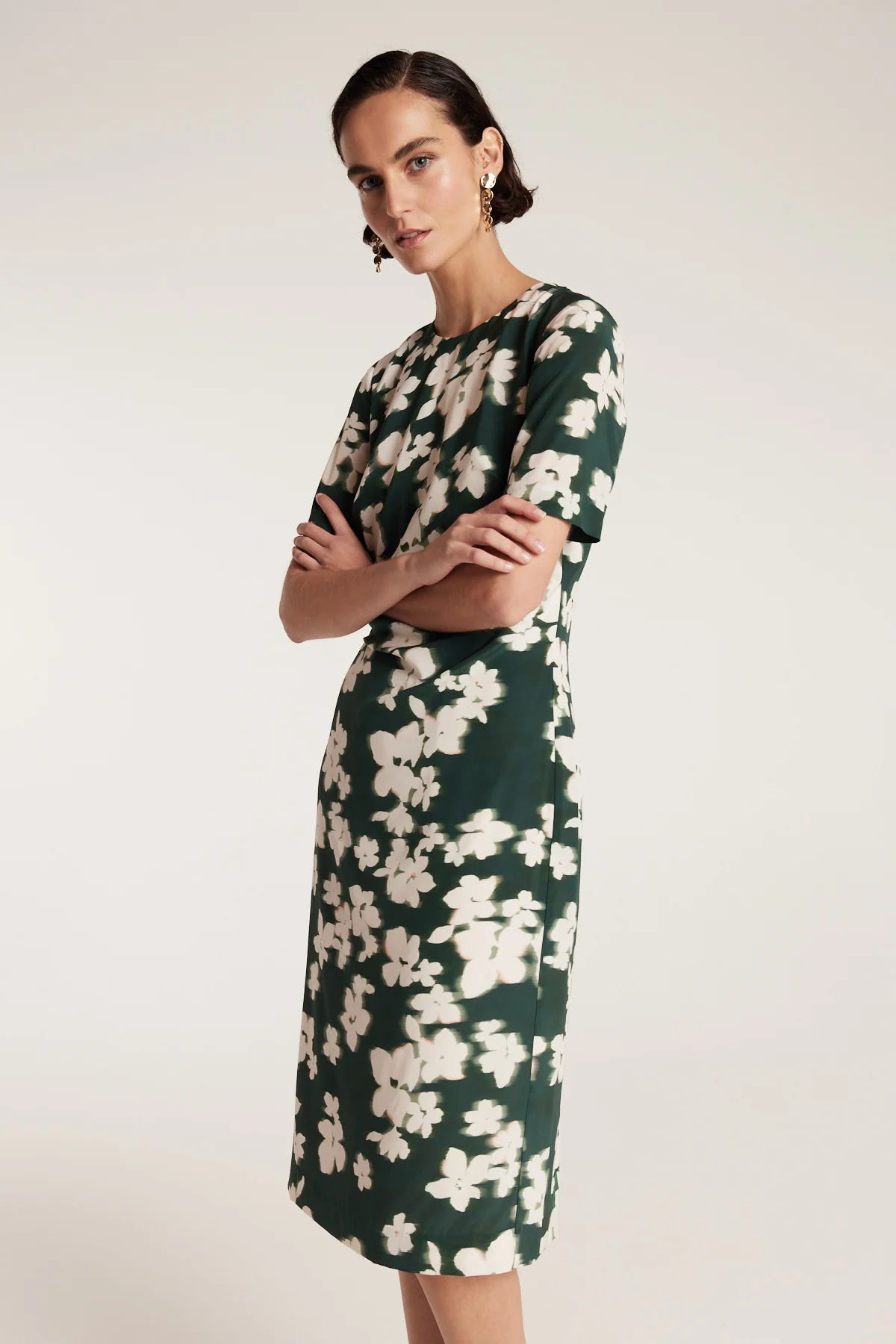 Louise Dress - Green Print - Image 8