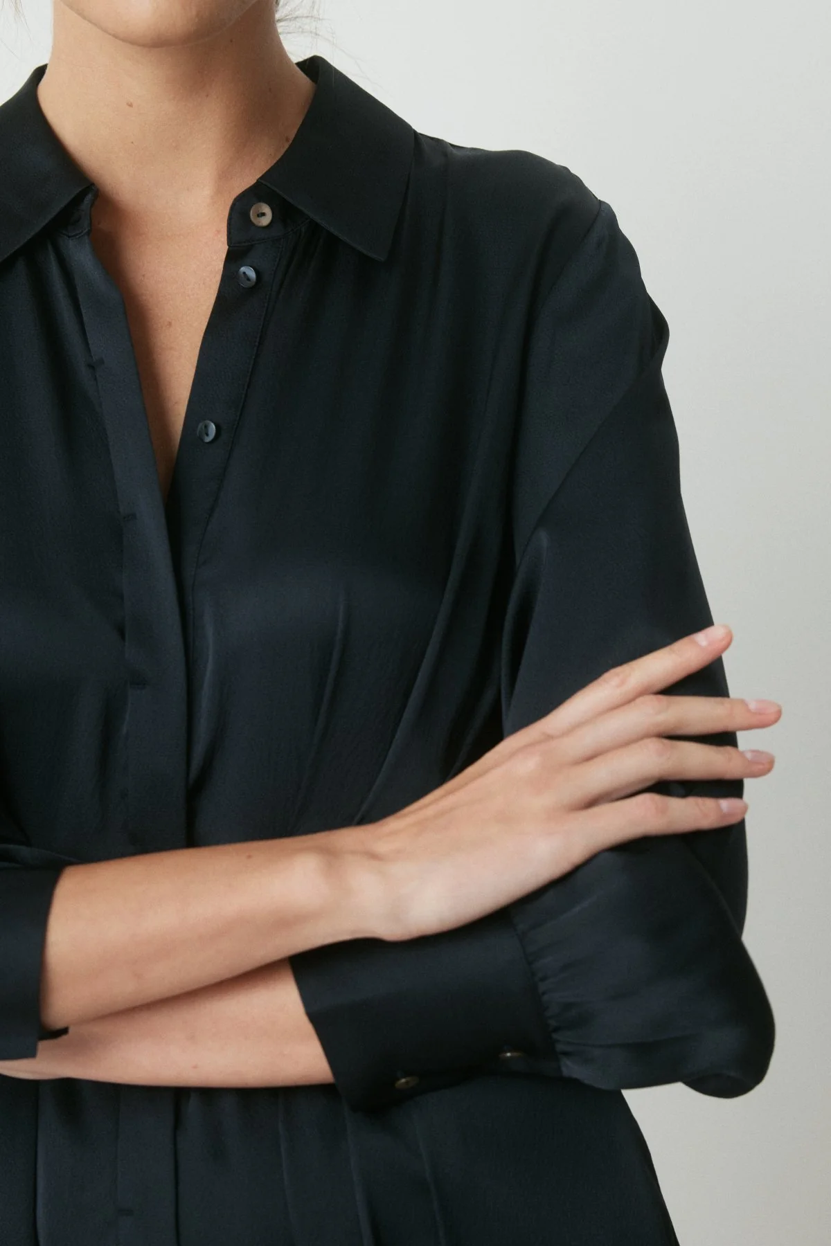 Maja Silk Shirt Dress - Midnight - Image 5