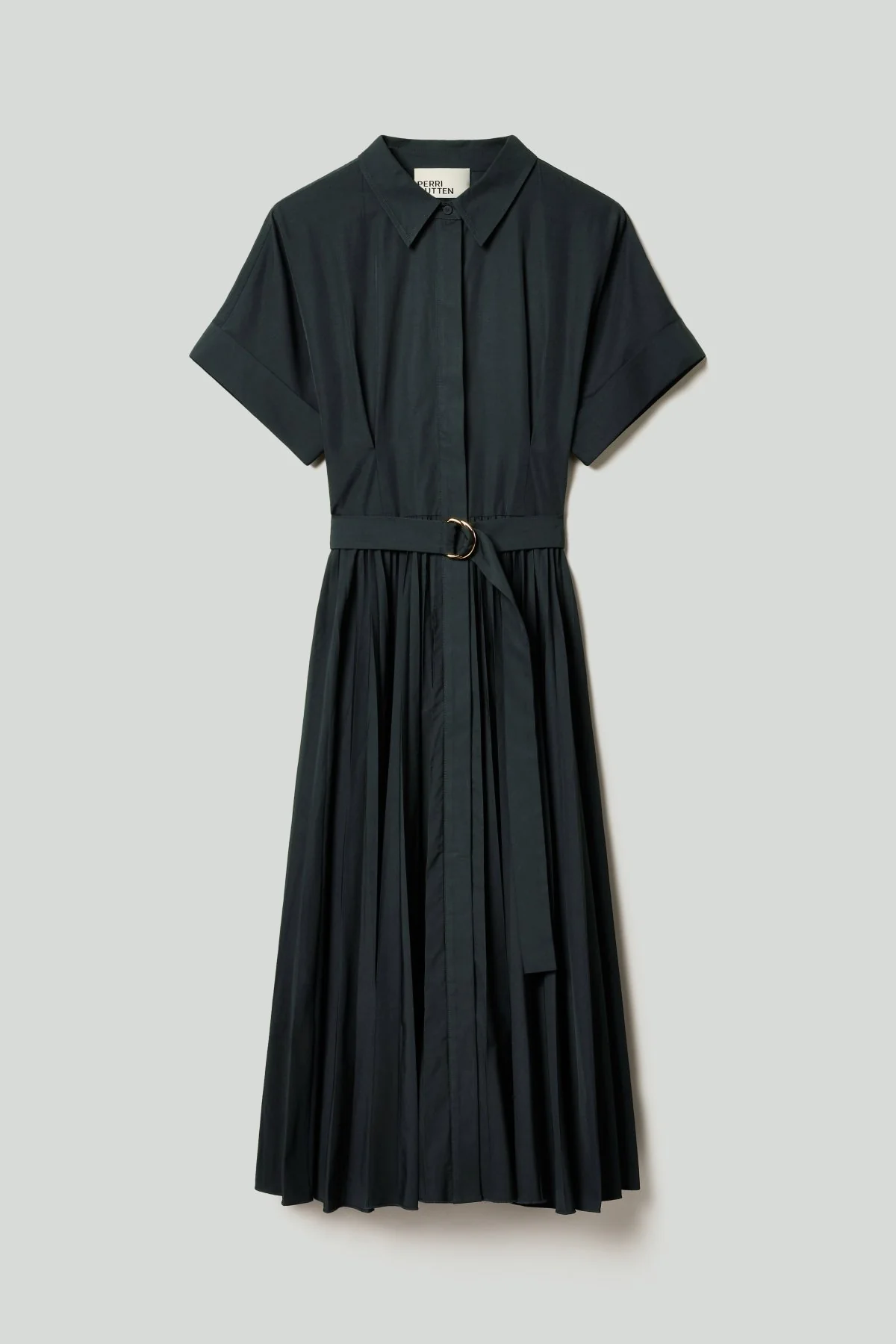 Margot Pleated Shirt Dress - Midnight - Image 5