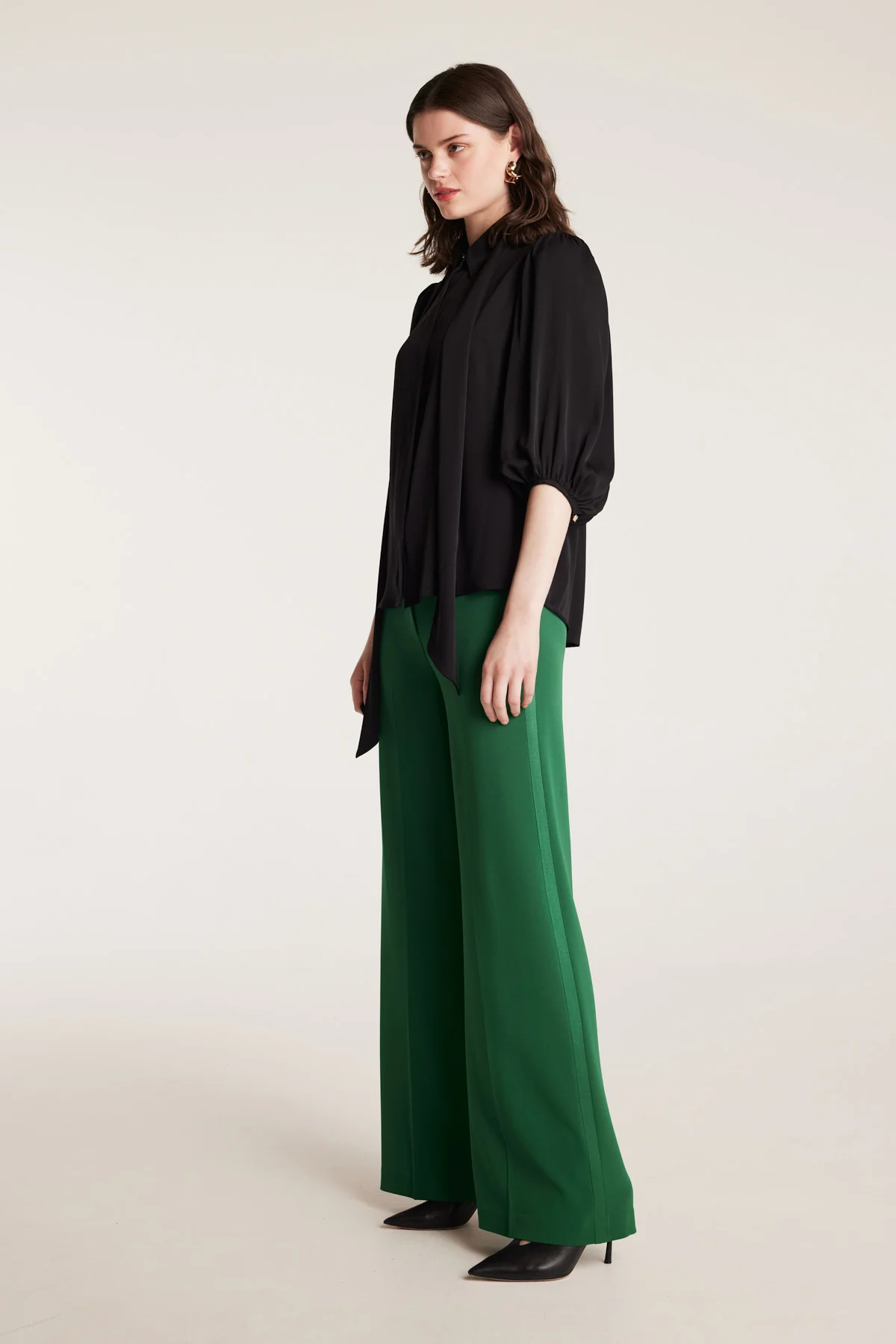 Marina Silk Shirt - Black - Image 3