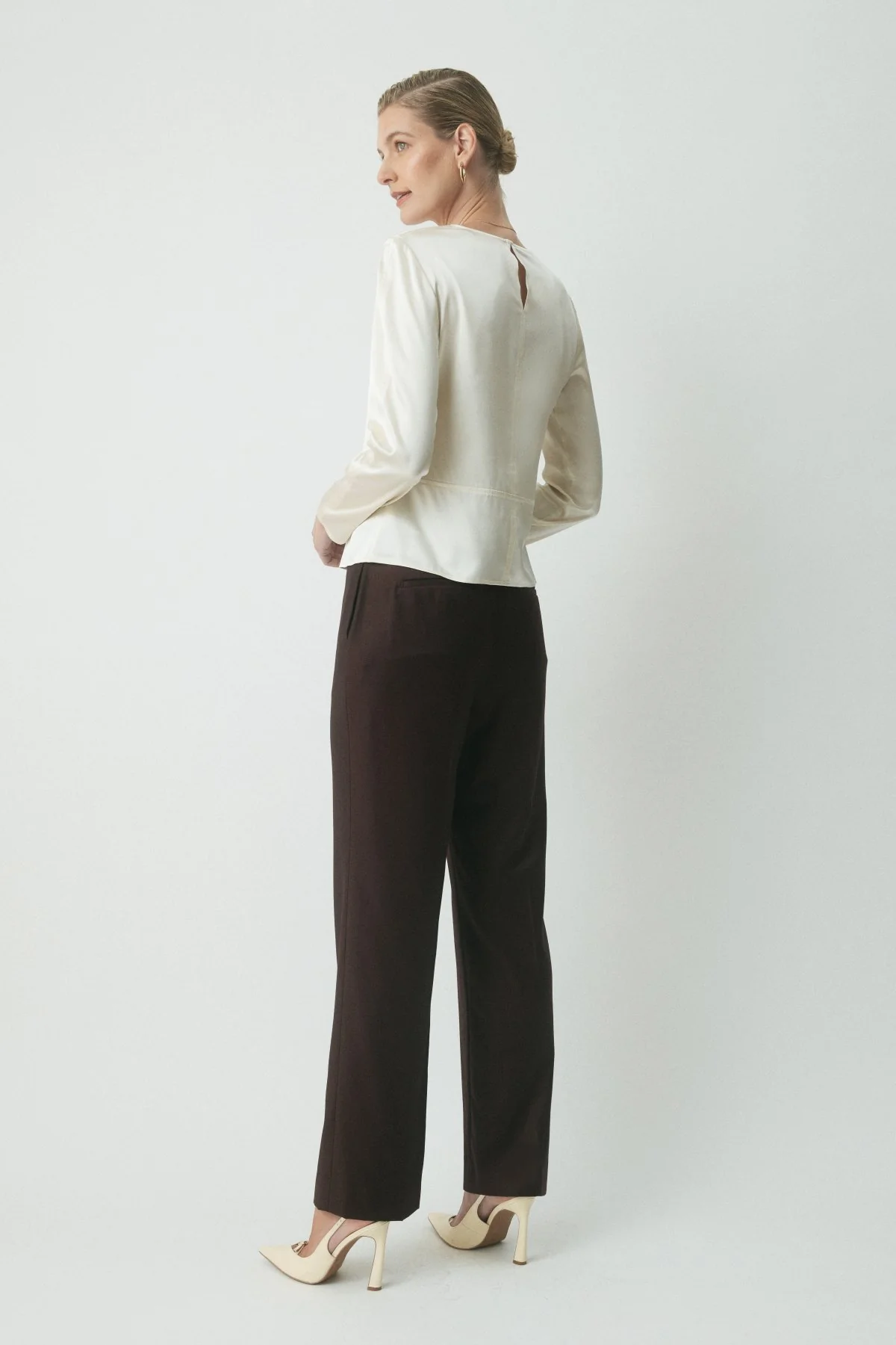 Marlow Silk Top - Cream - Image 4