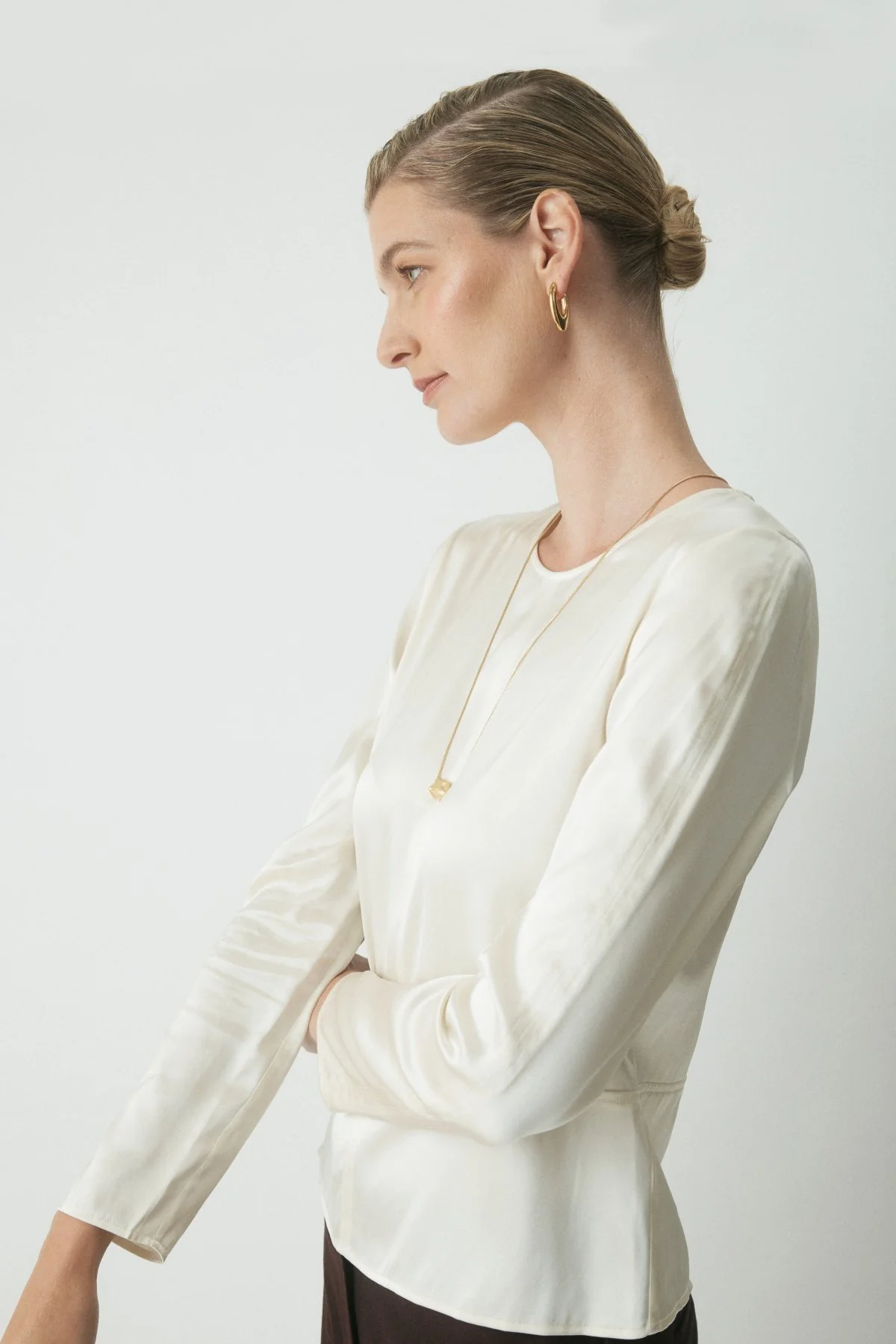 Marlow Silk Top - Cream - Image 5
