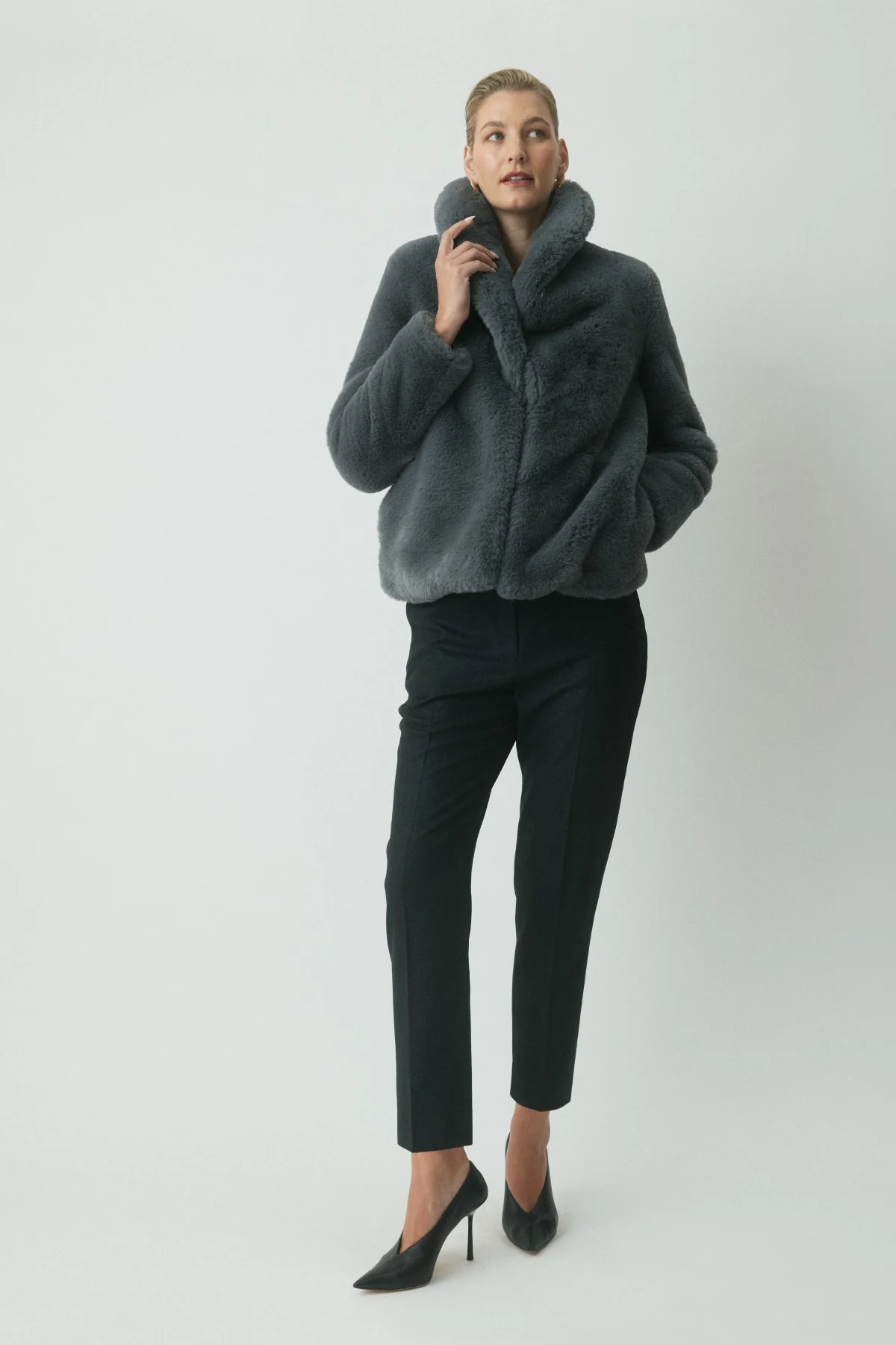 Mette Faux Fur Jacket - Smoke