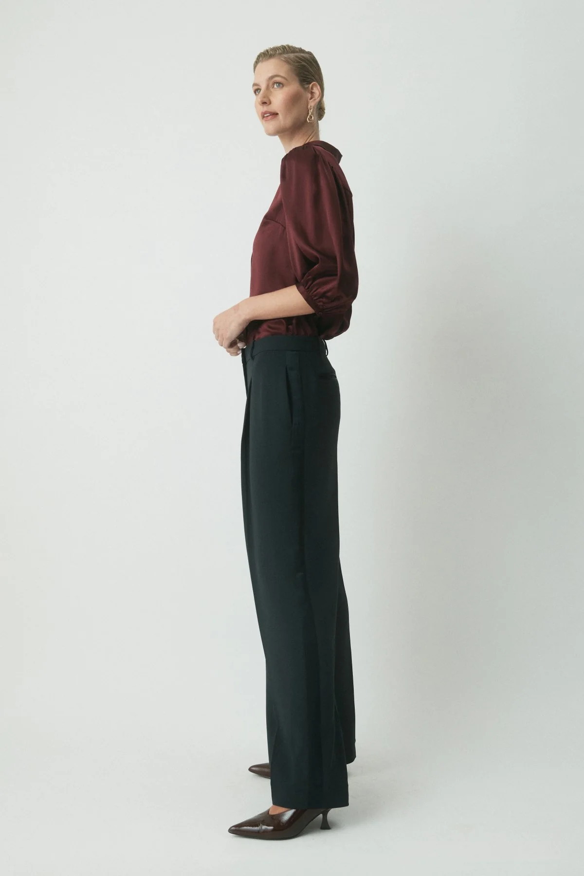 Milan Silk Shirt - Bordeaux - Image 3