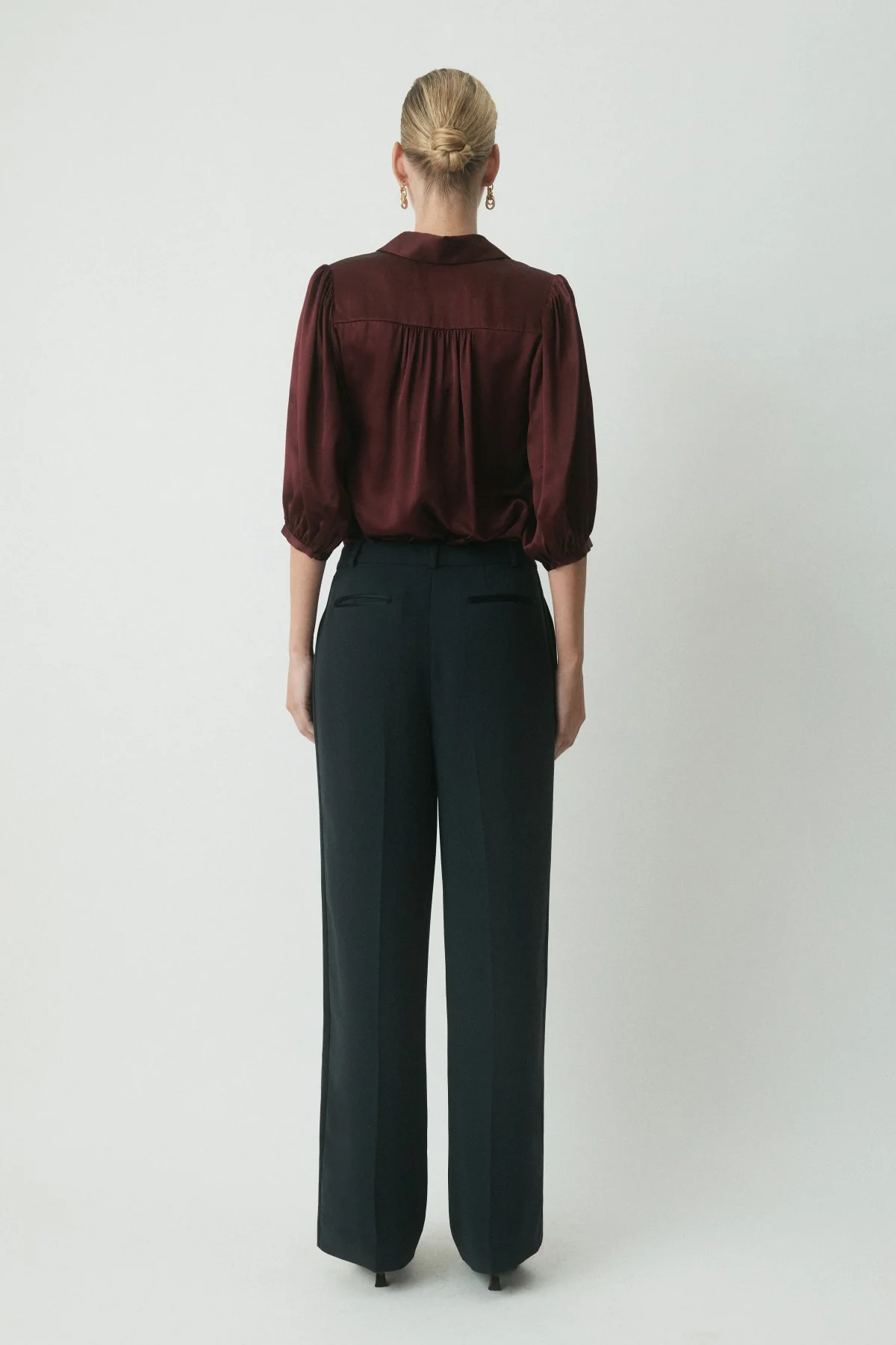 Milan Silk Shirt - Bordeaux - Image 4