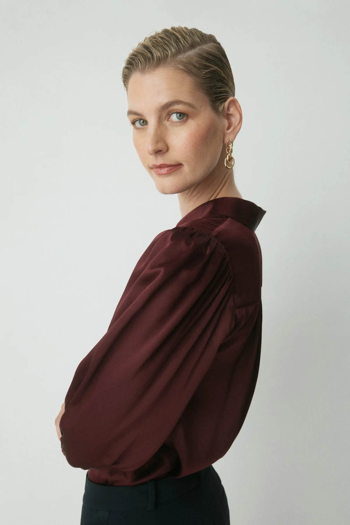 Milan Silk Shirt - Bordeaux - Image 5