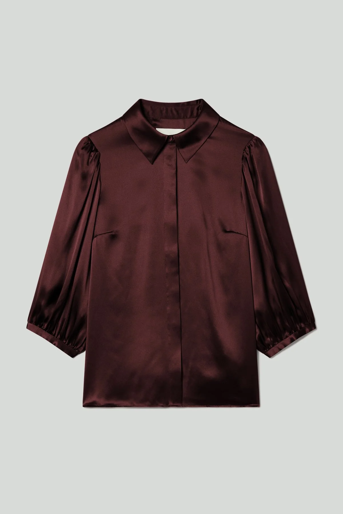 Milan Silk Shirt - Bordeaux - Image 6