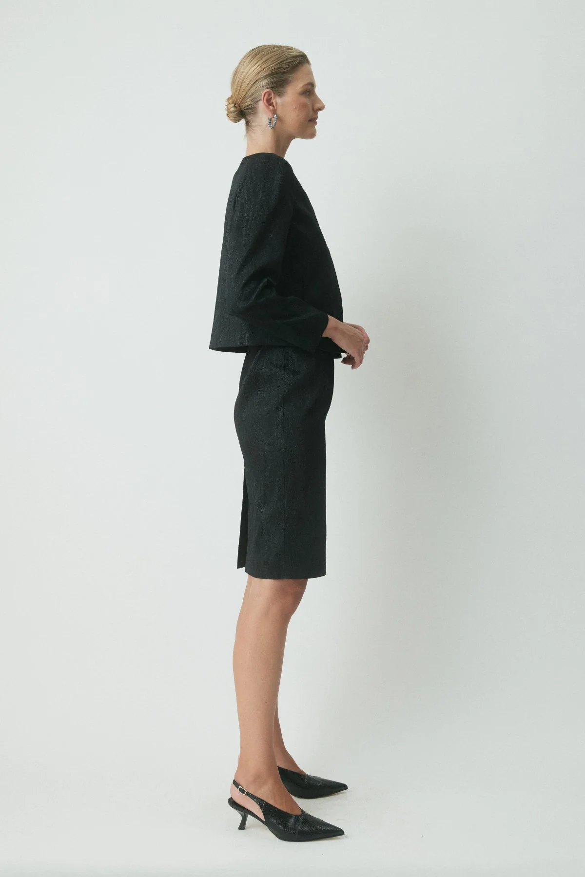 Millie Brocade Jacket - Black - Image 3