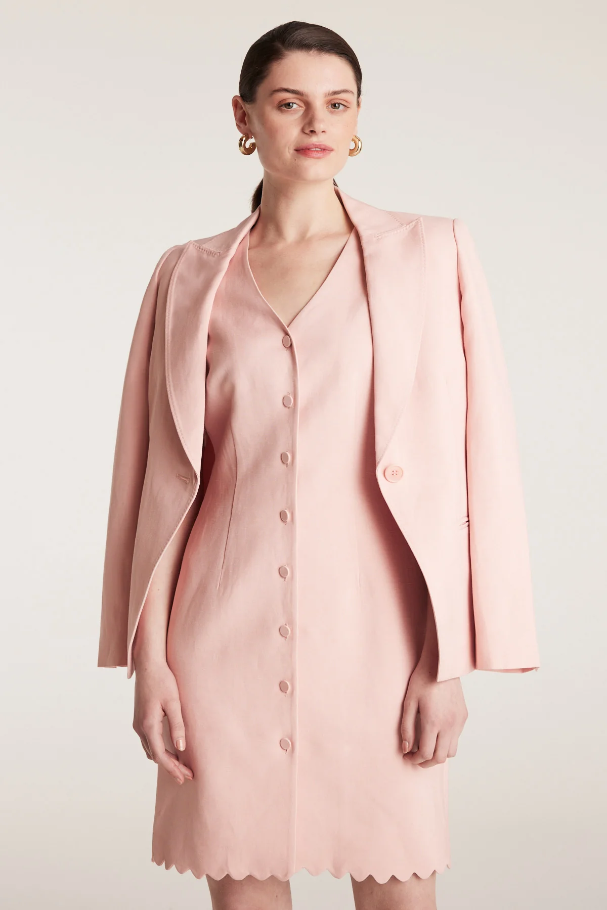 Mirella Linen Dress - Pale Pink - Image 6