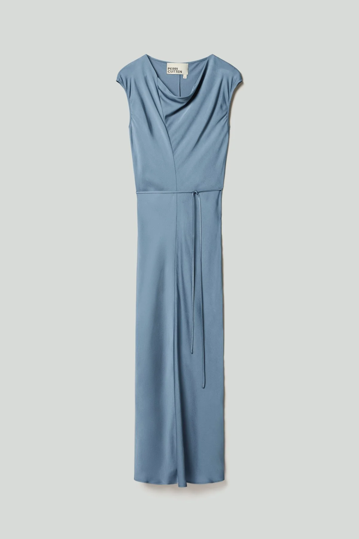 Monroe Satin Dress - Steel Blue - Image 6
