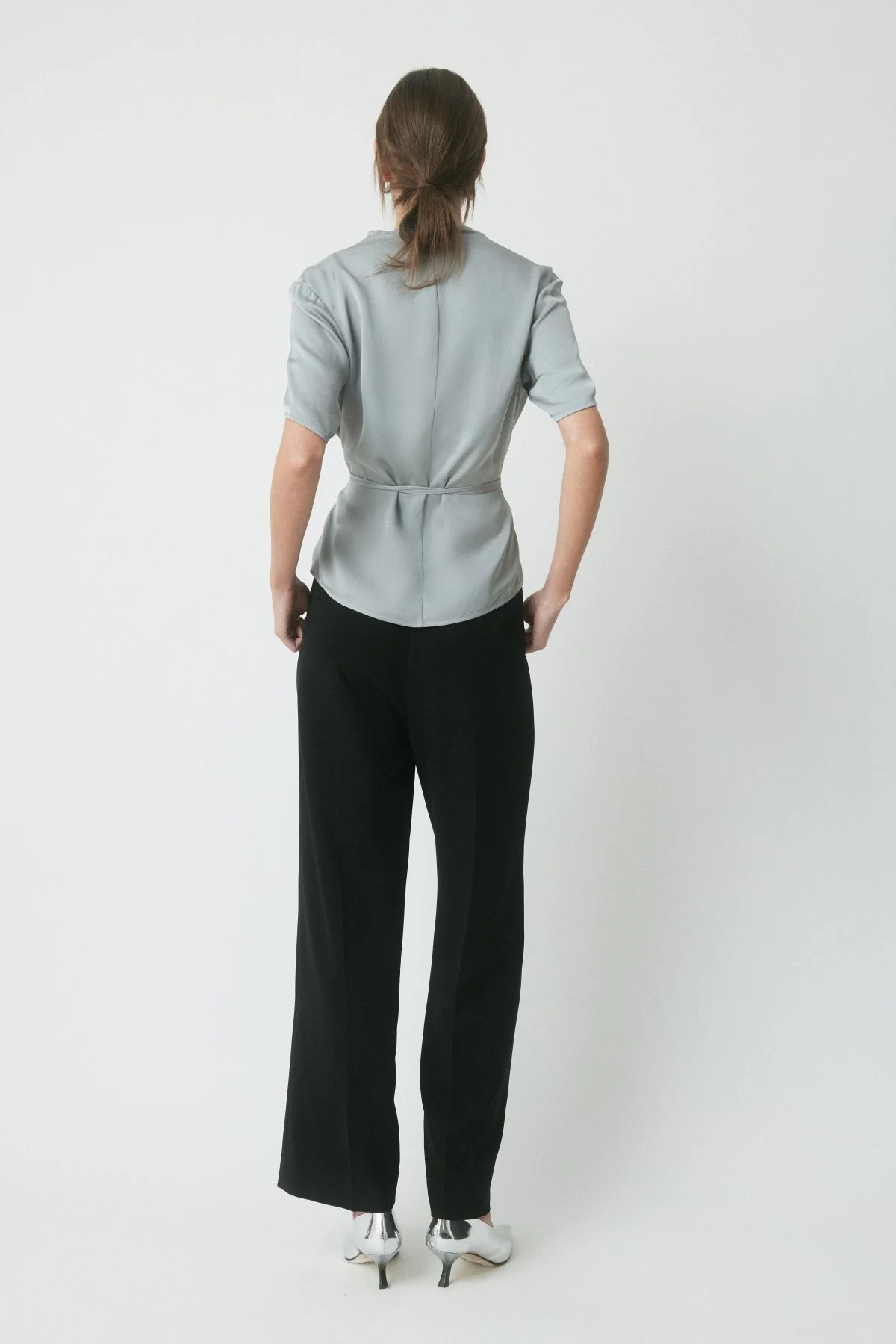 Monroe Satin Top - Silver - Image 4