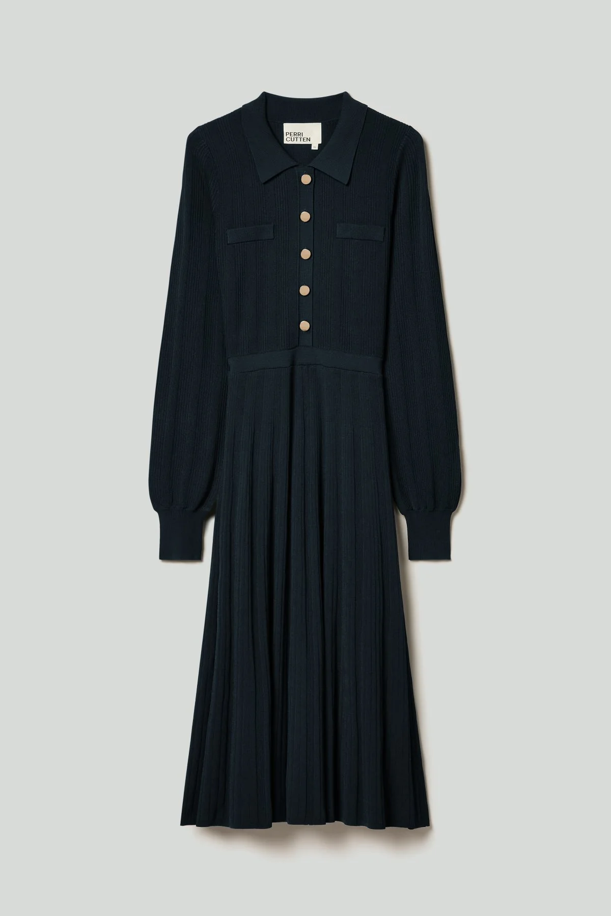 Morgan Milano Crepe Knit Dress - Navy - Image 6
