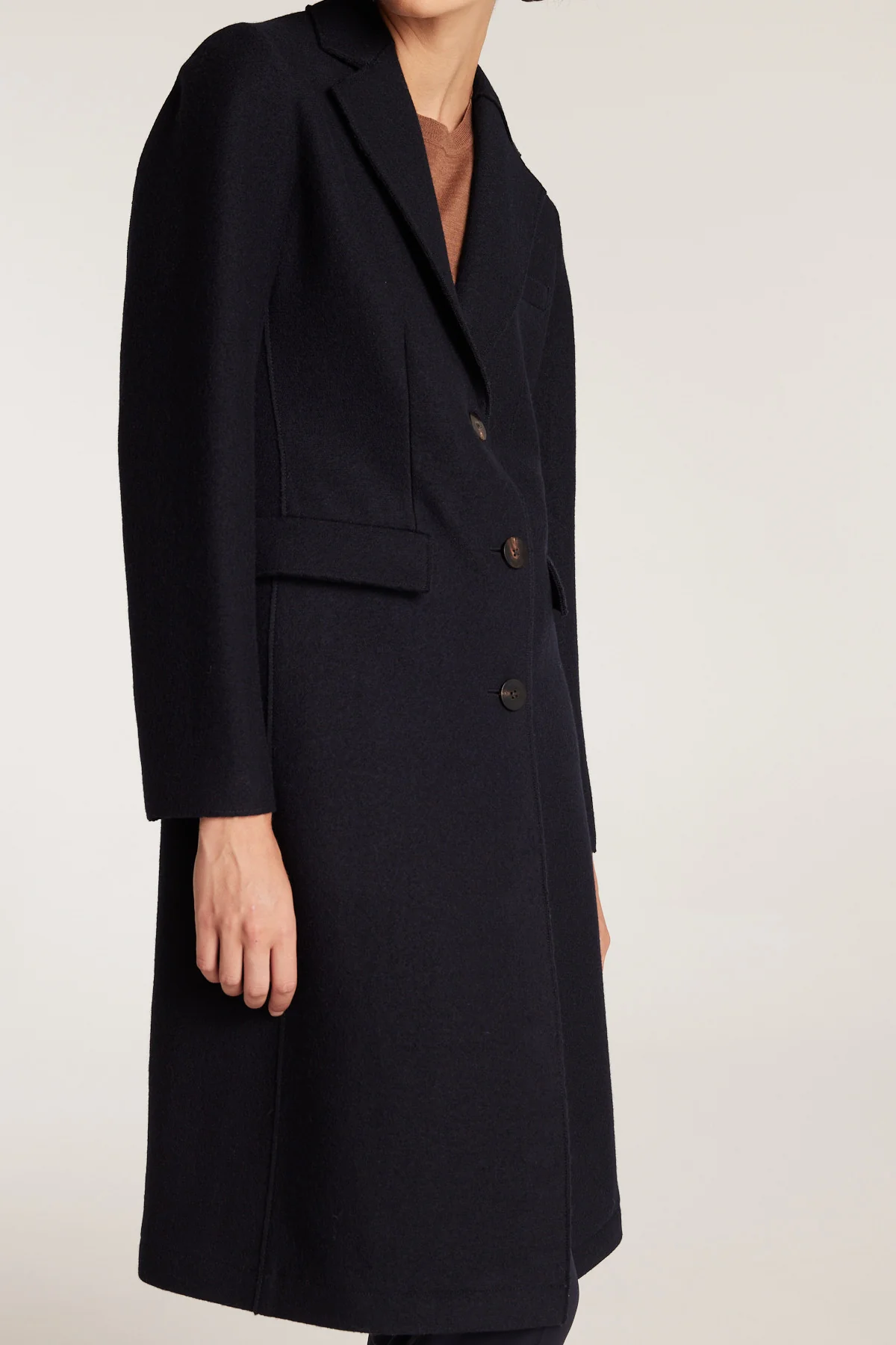 Felted Wool Coat - Navy - Image 2